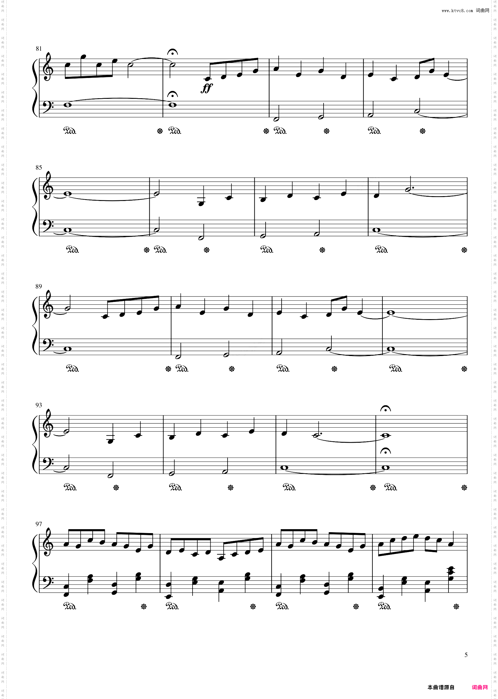 三葉のテーマ_《你的名字》三叶的主题曲，C大调独奏谱