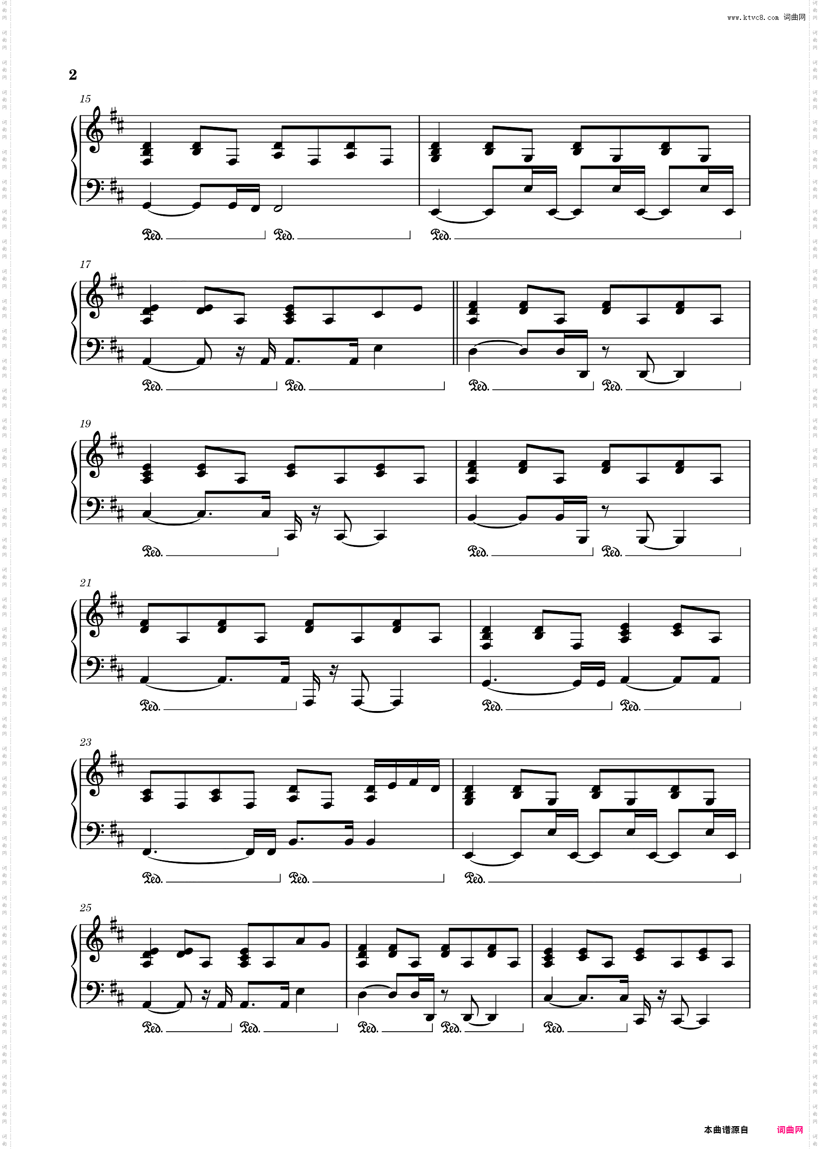 《借口》- 周杰伦原调弹唱谱