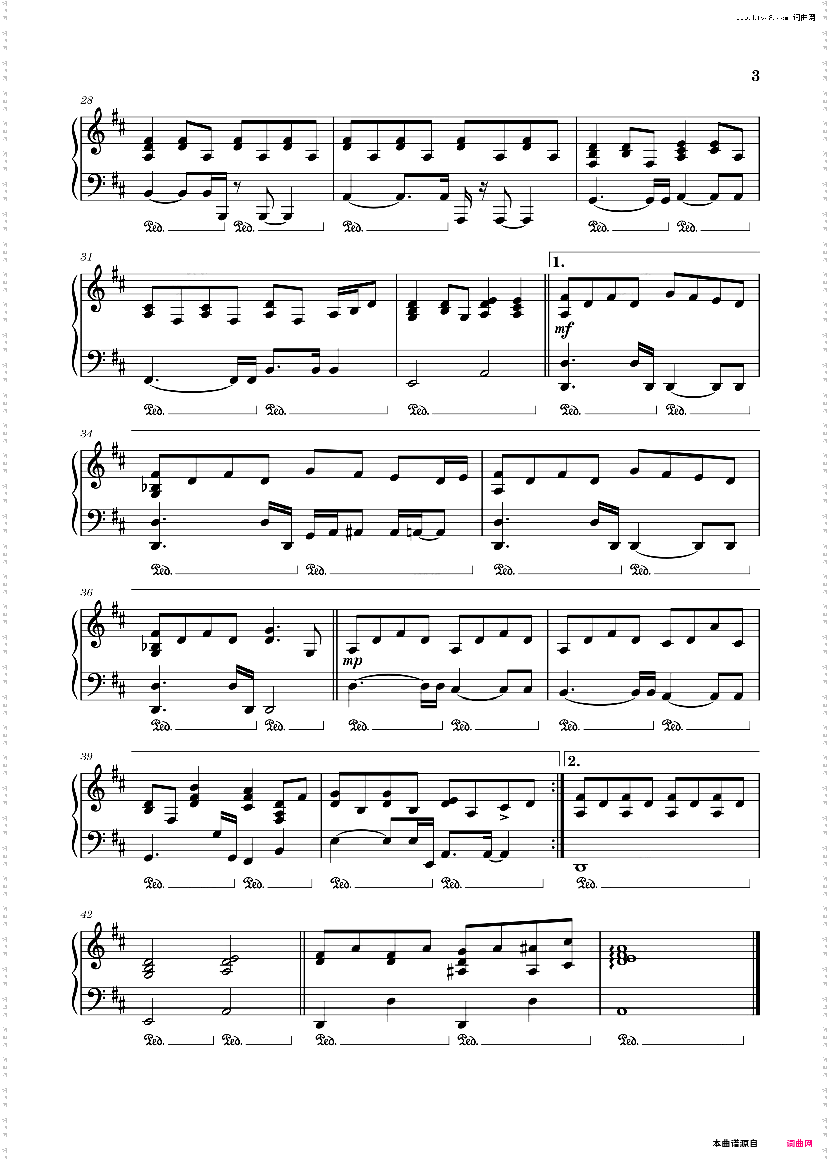 《借口》- 周杰伦原调弹唱谱