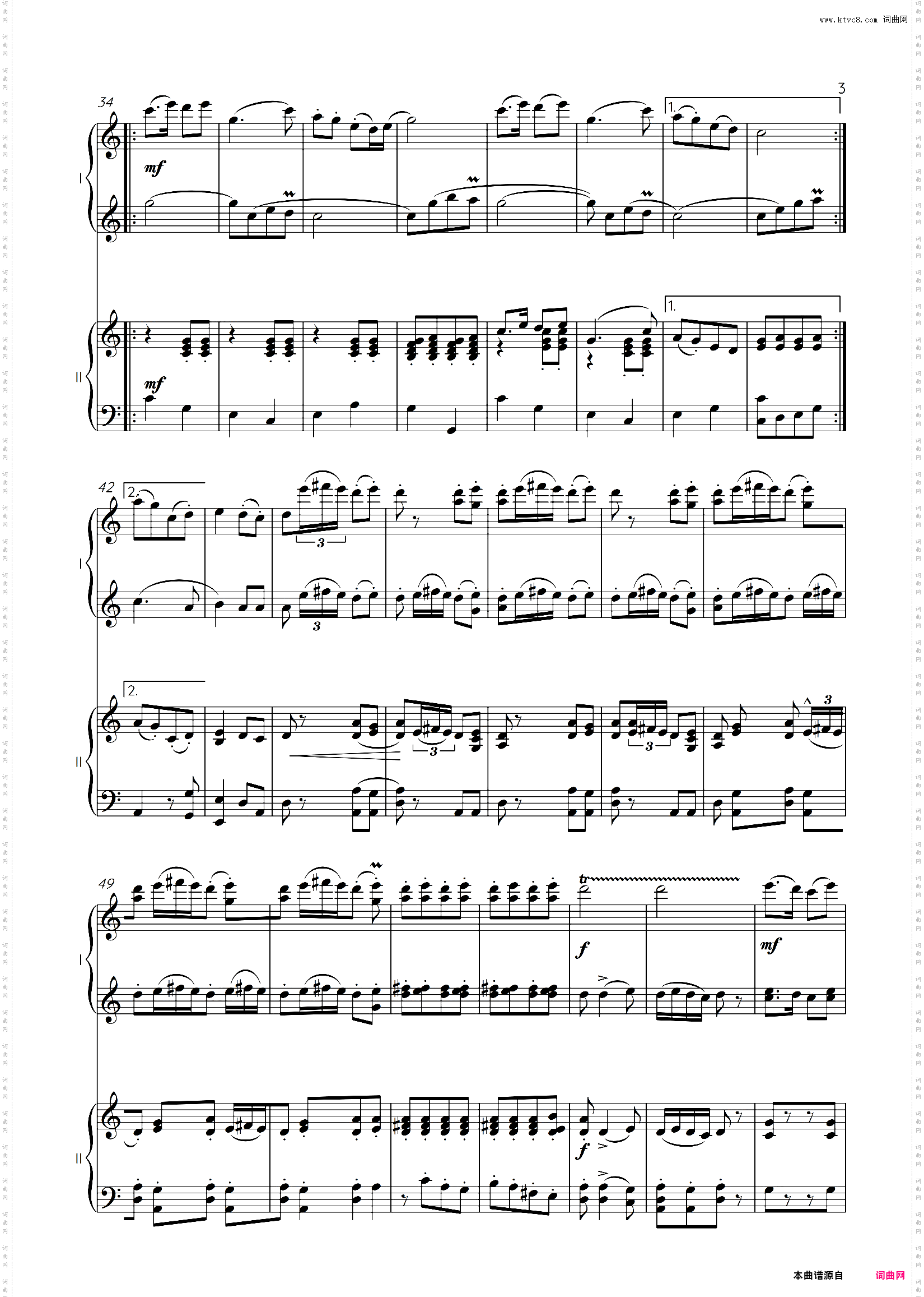 春节序曲1956_四手联弹