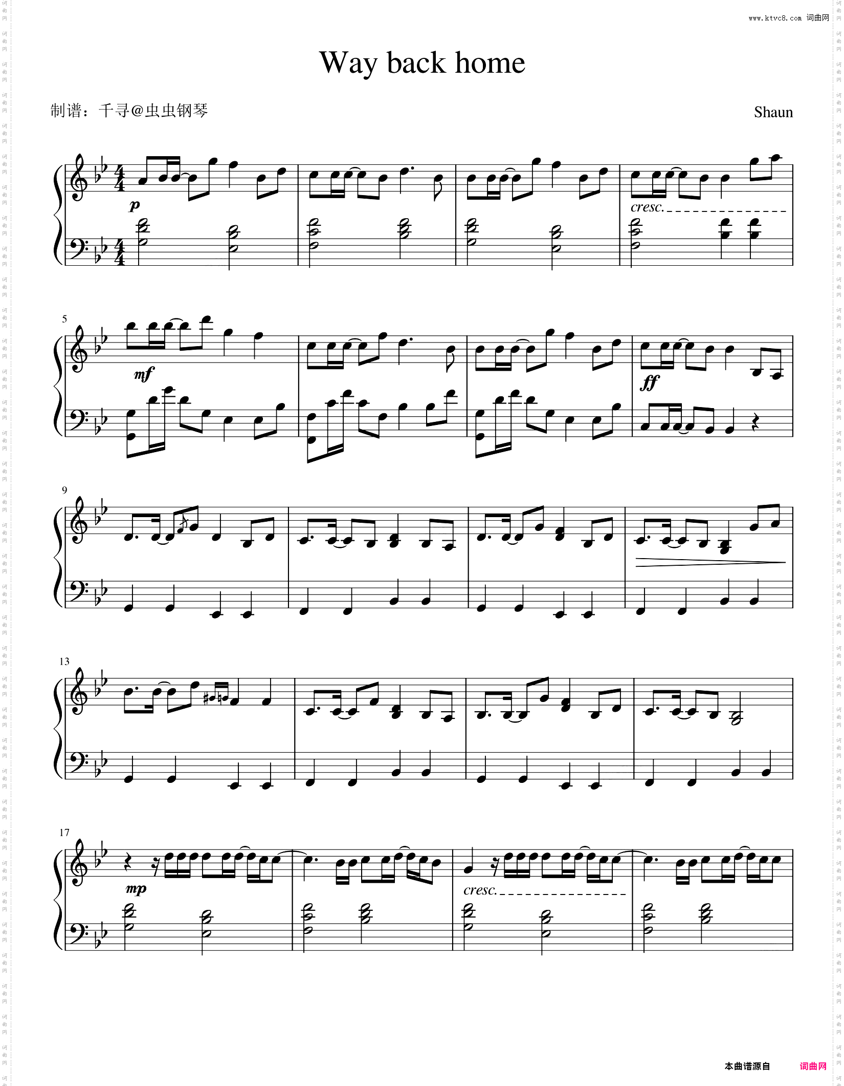 【抖音热门歌曲】Way Back Home - SHAUN ?