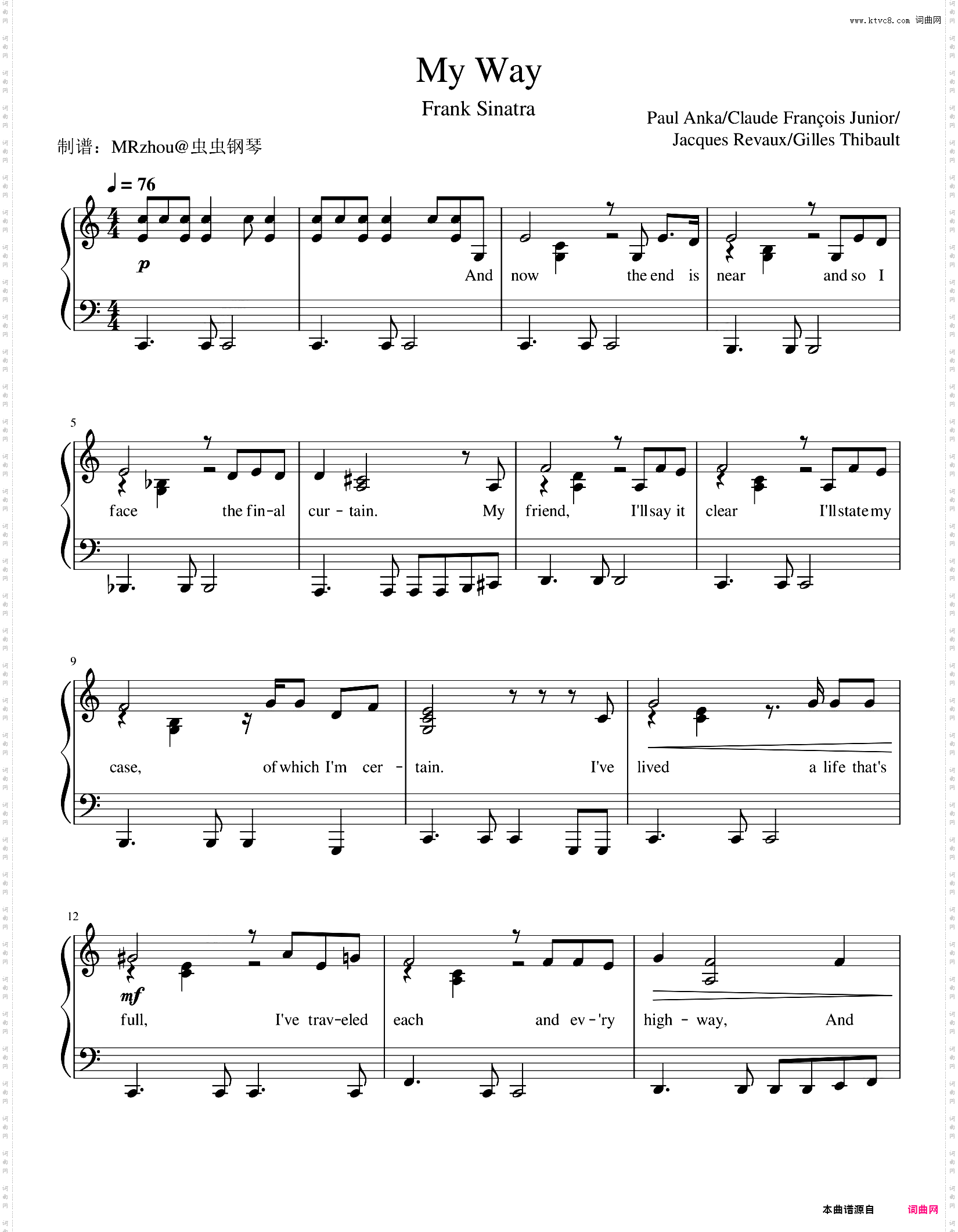 My Way - Frank Sinatra 弗兰克·辛纳屈