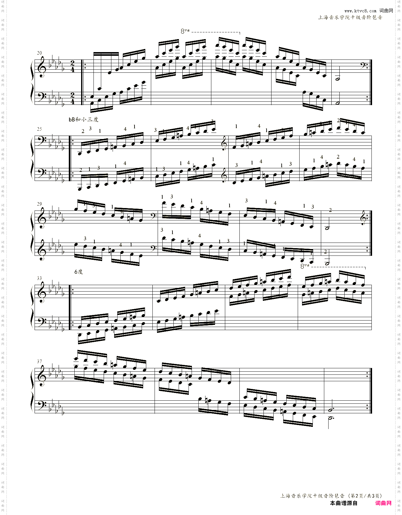 上海音乐学院十级音阶琶音