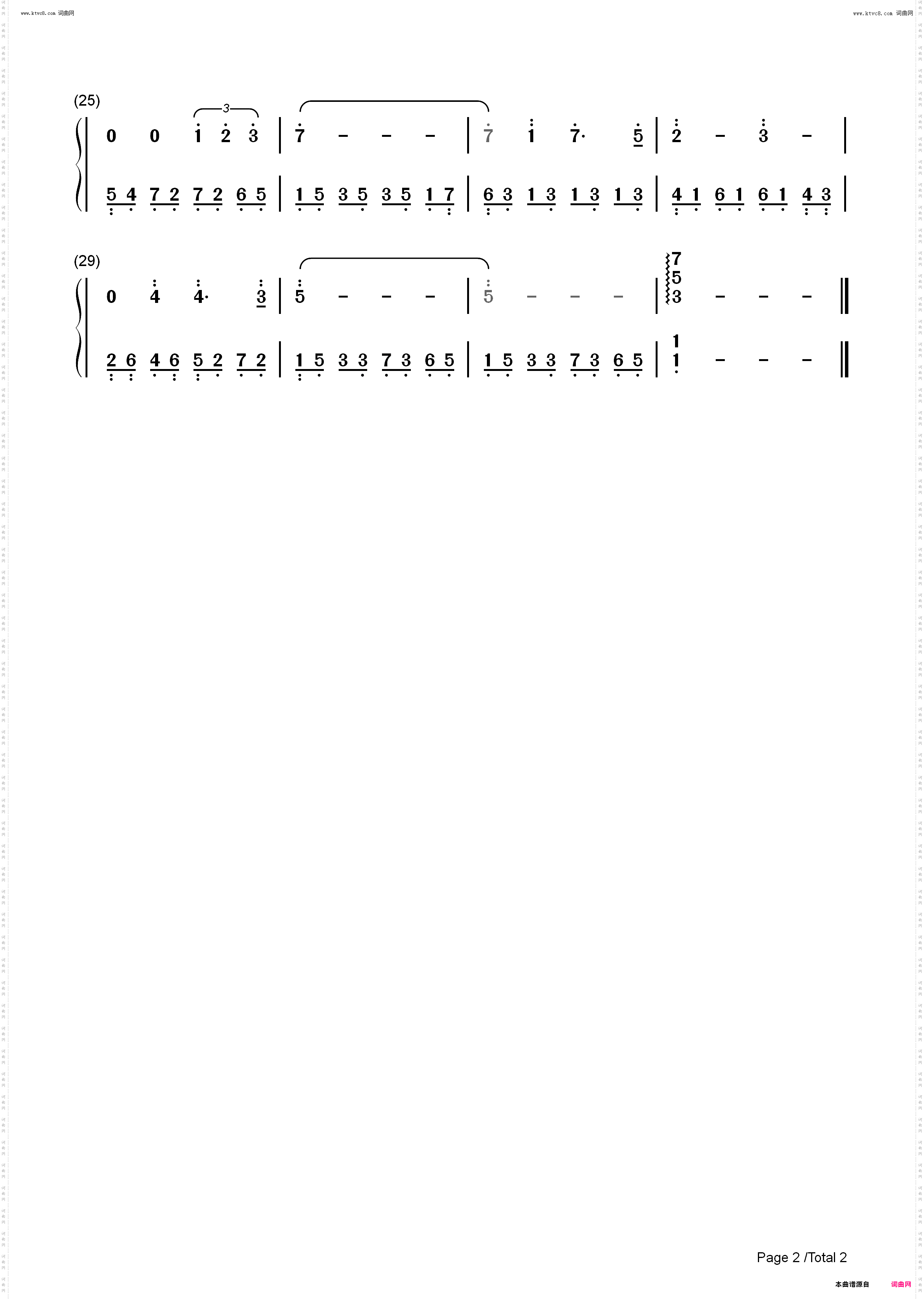 Somewhere in Time_C调简单版