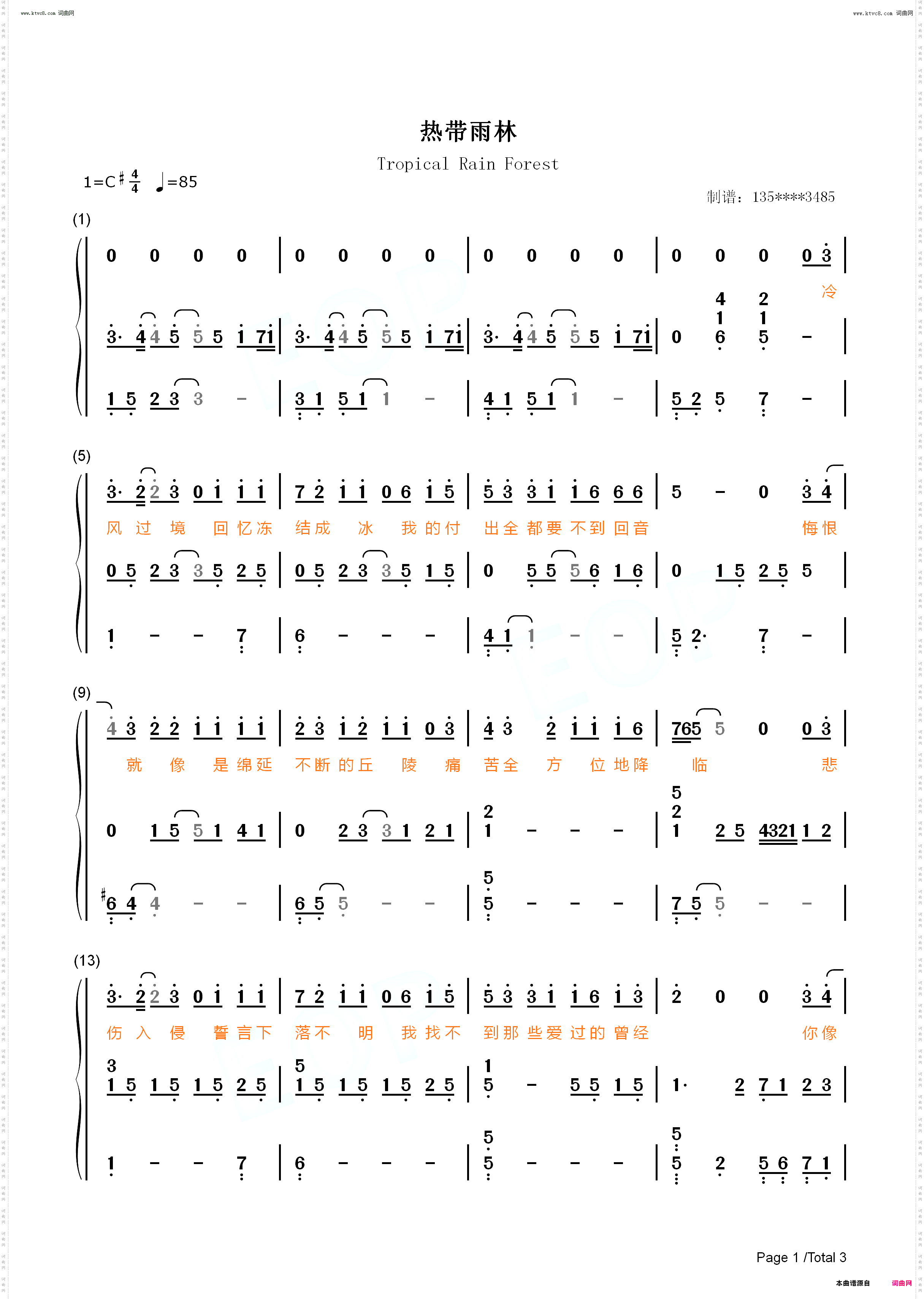 热带雨林_弹唱版