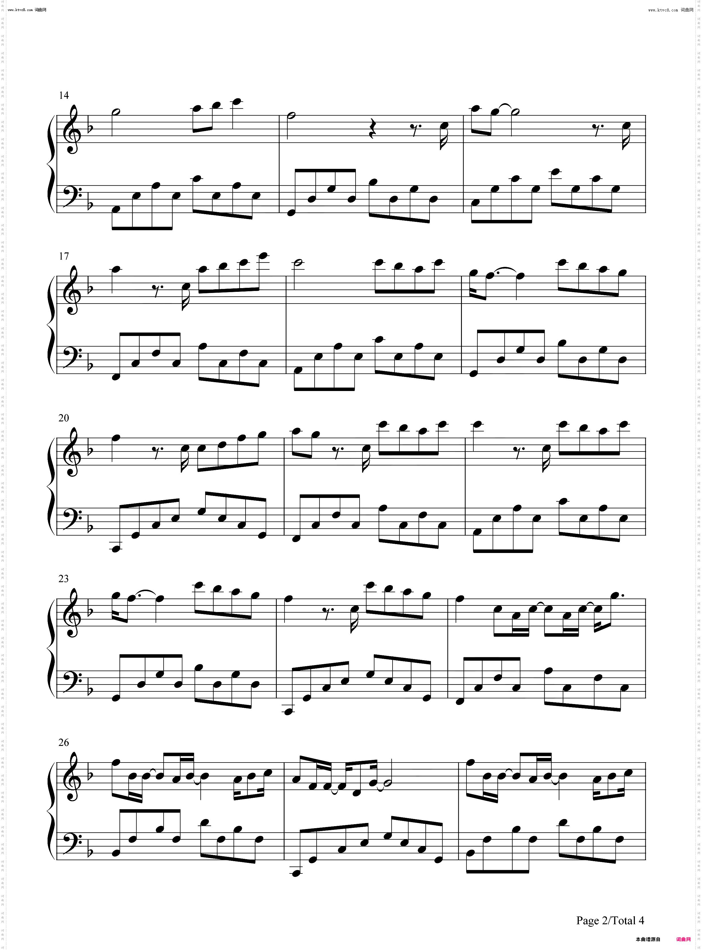 九月底_钢琴简谱线谱