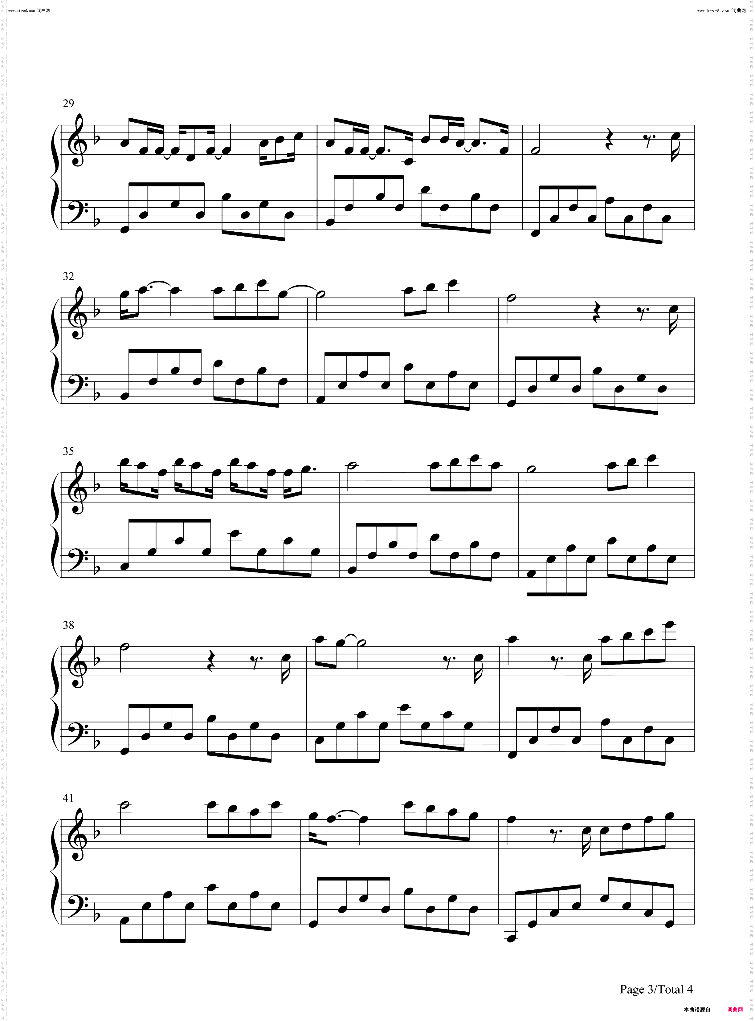 九月底_钢琴简谱线谱