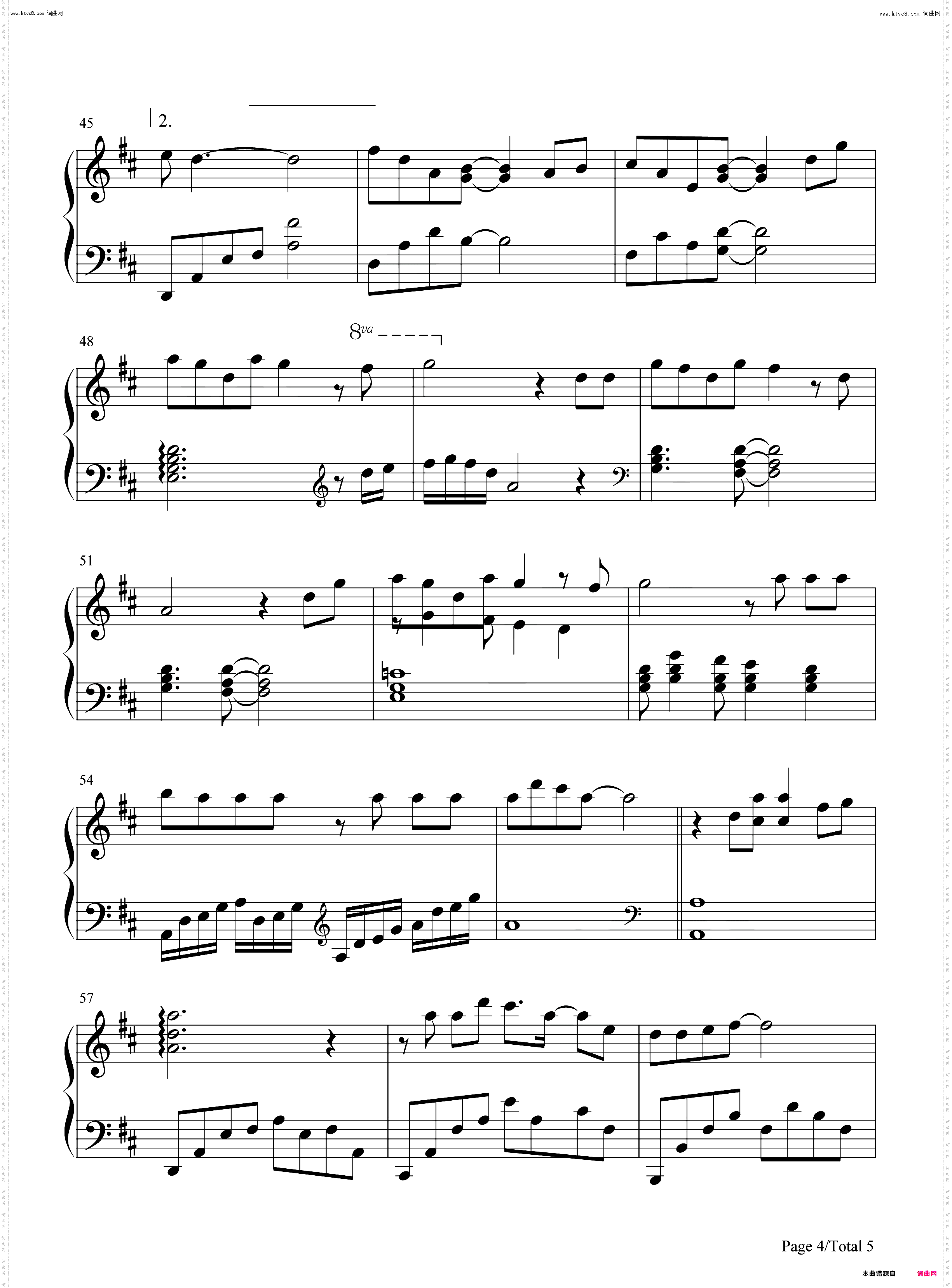 流沙_钢琴简谱线谱