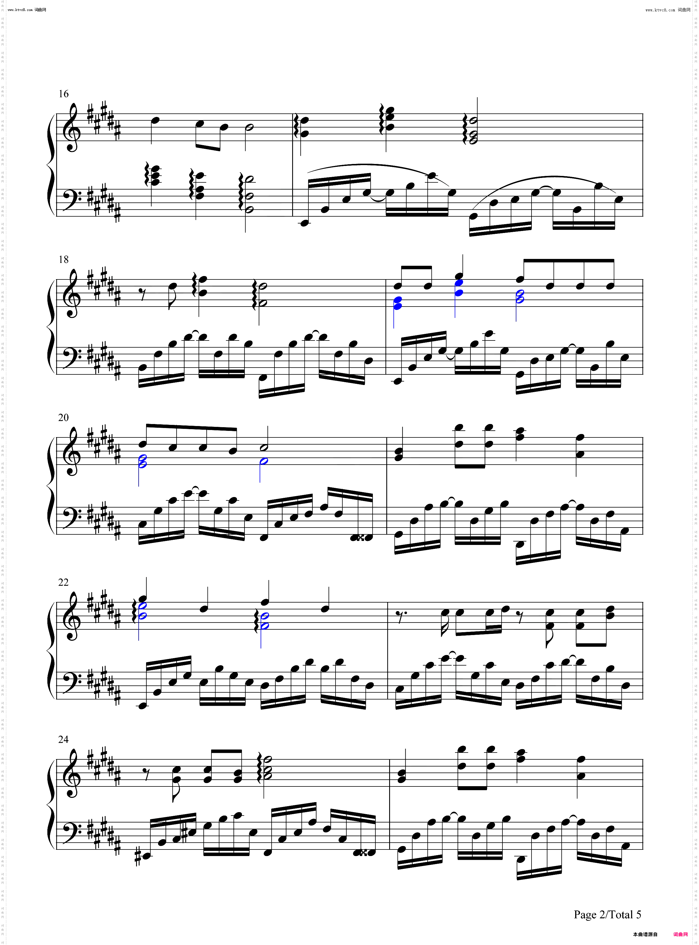 飞吧_钢琴简谱线谱