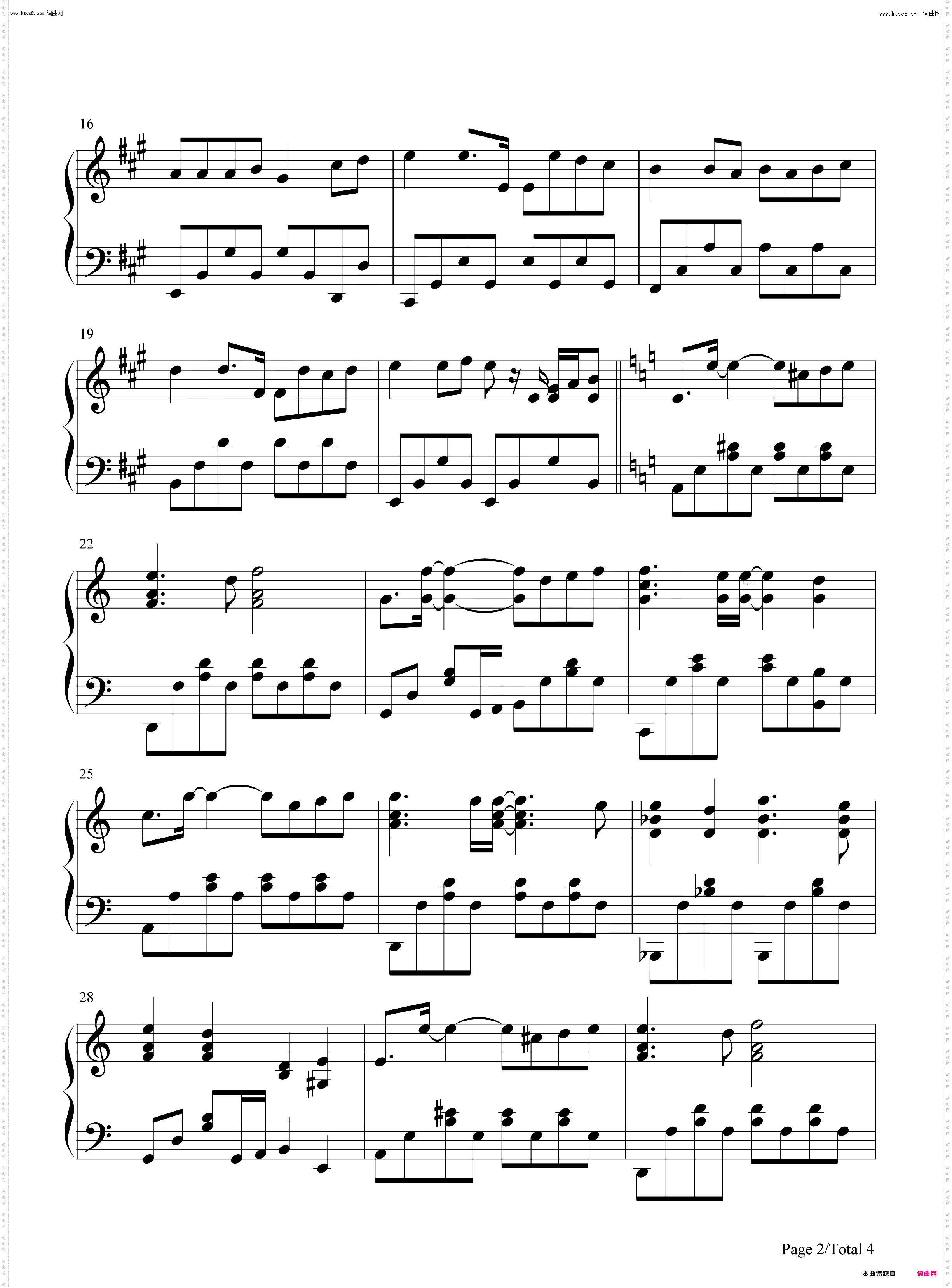 黑色幽默_好听版钢琴简谱线谱