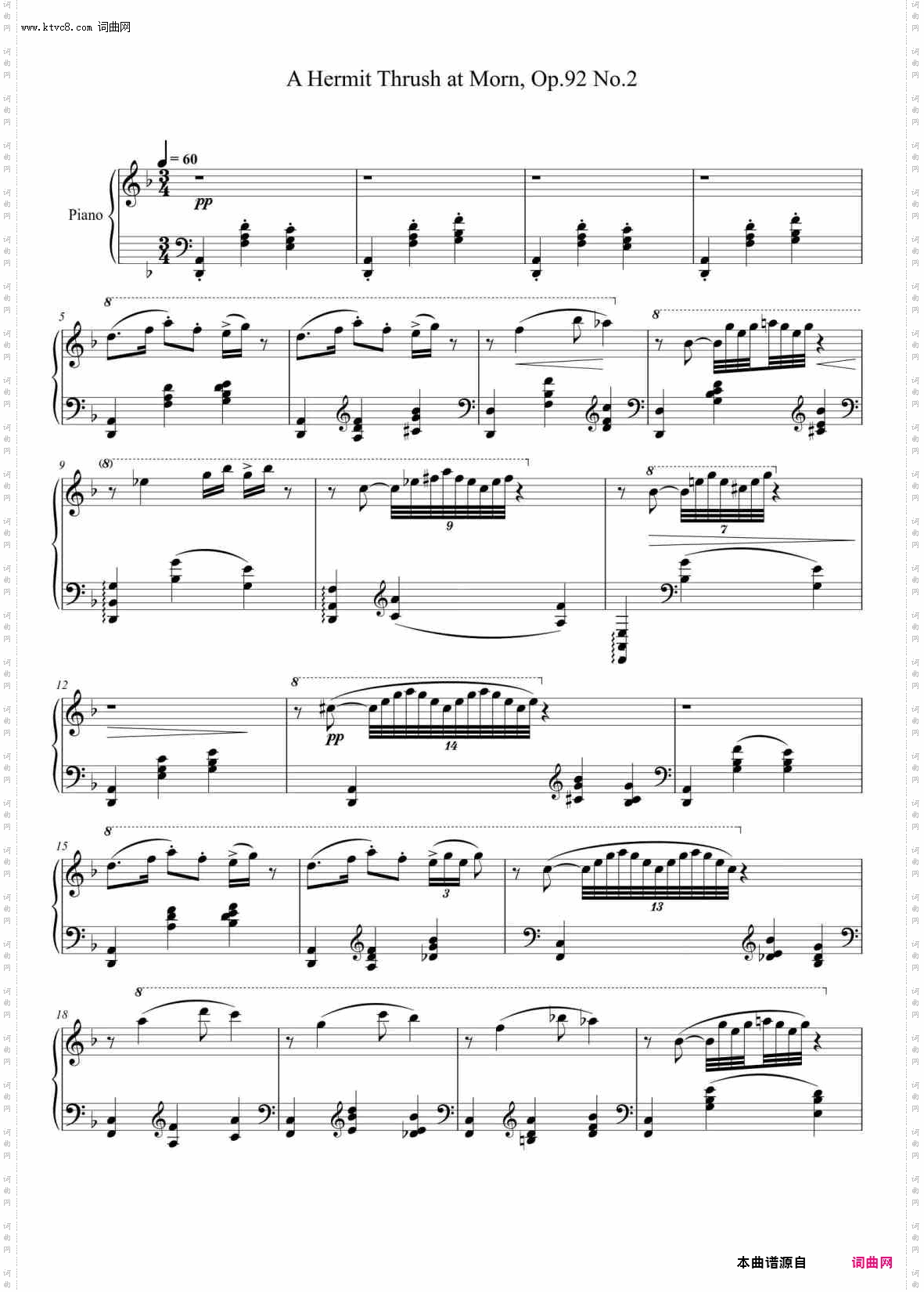 A Hermit Thrush at Morn, Op·92 No·2_八级-B-5·