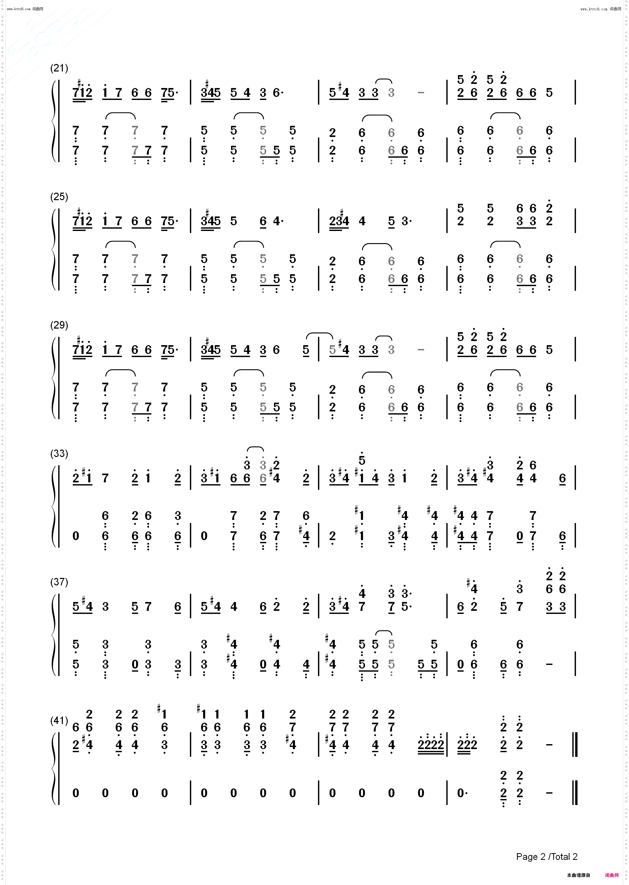 Unbelievers-アンビリーバーズ_钢琴简谱线谱