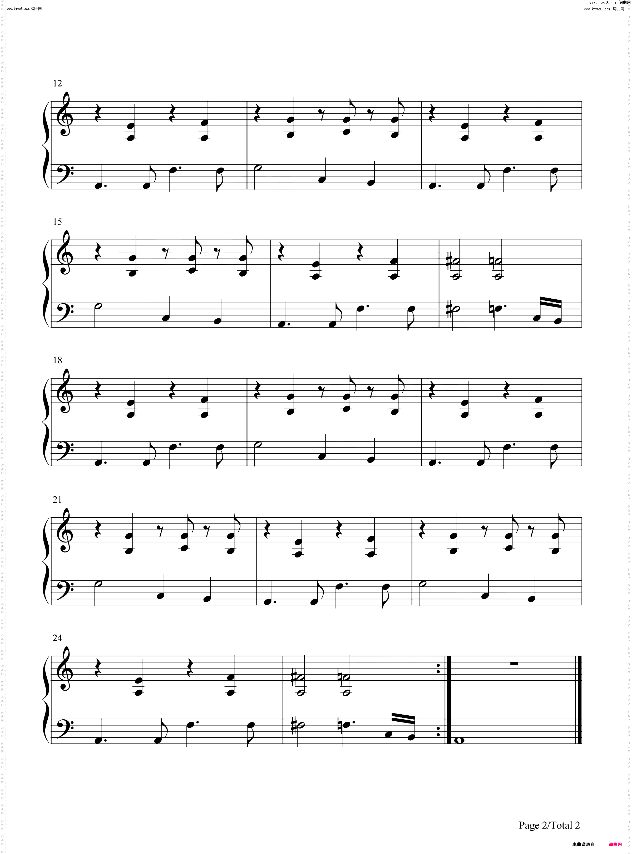 Stan_钢琴五线谱及简谱