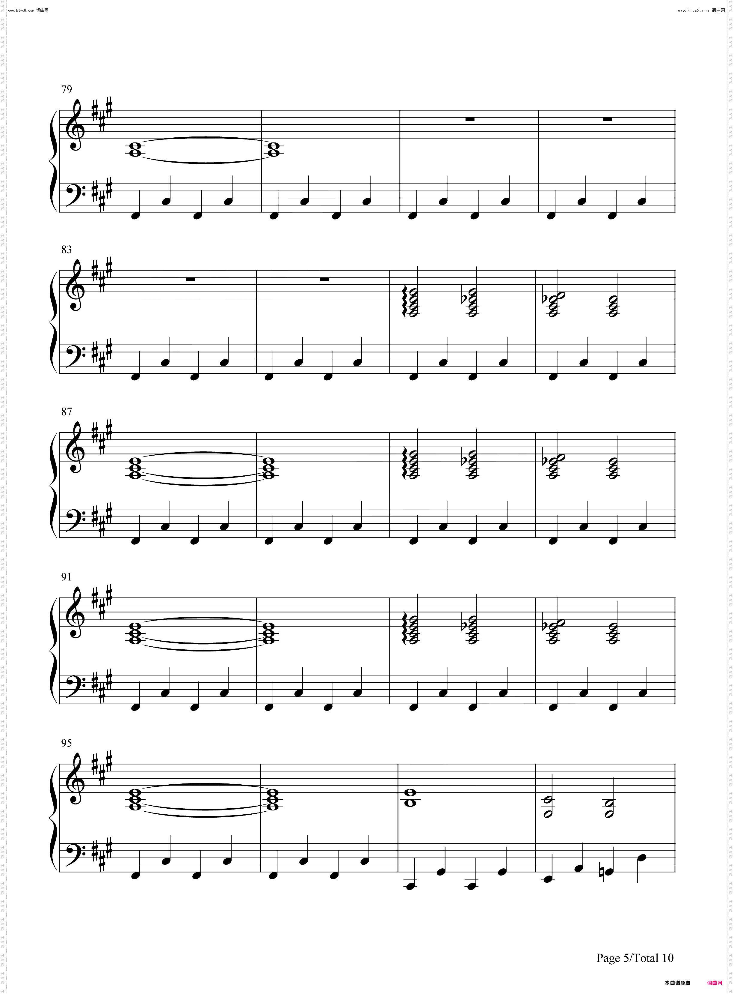 Crown_钢琴五线谱及简谱