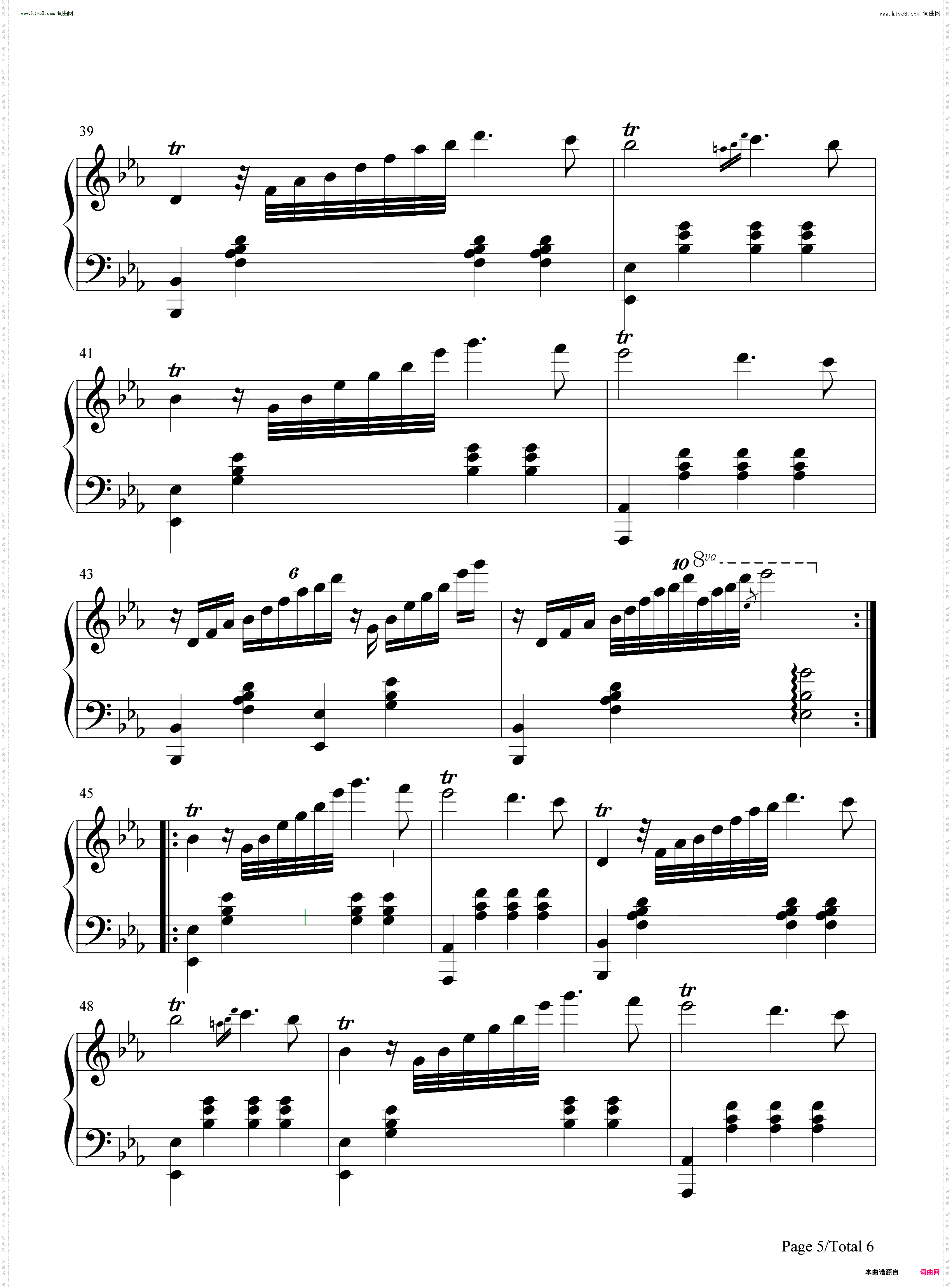 少女的祈祷-Modlitwa dziewicy_原版钢琴五线谱及简谱