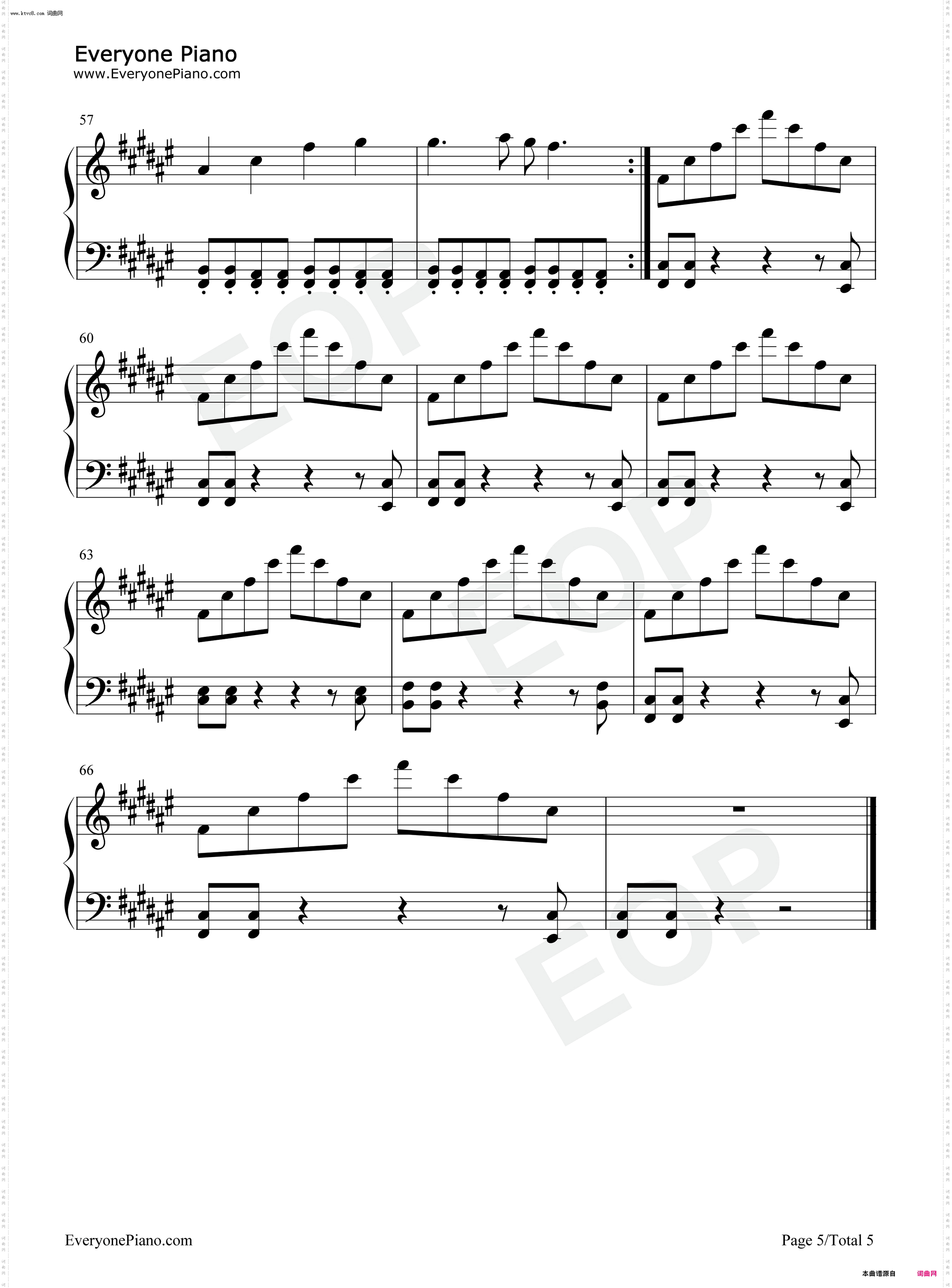 HOT TO GO_钢琴五线谱及简谱