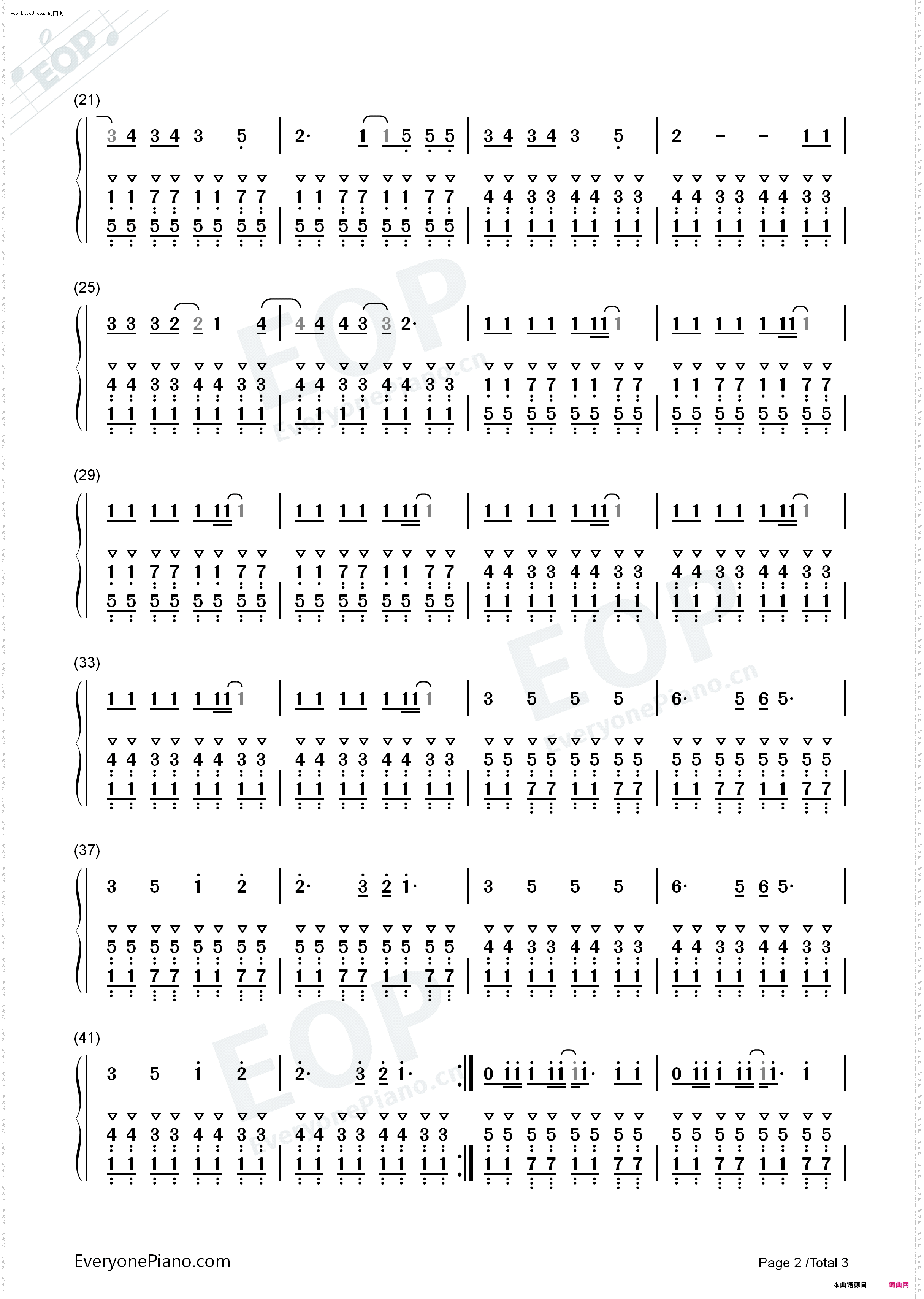 HOT TO GO_钢琴五线谱及简谱