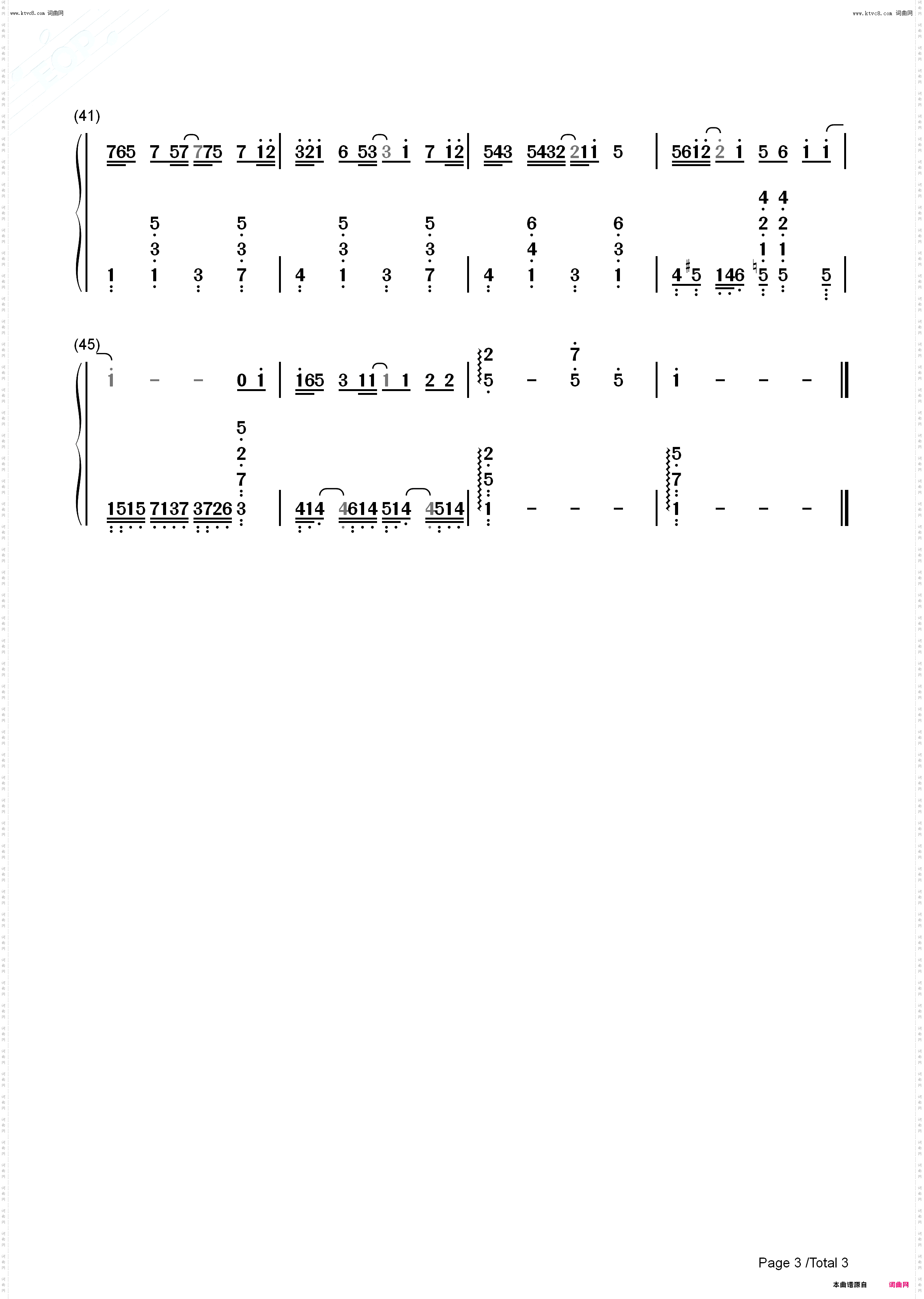 Sing a long song_钢琴五线谱及简谱