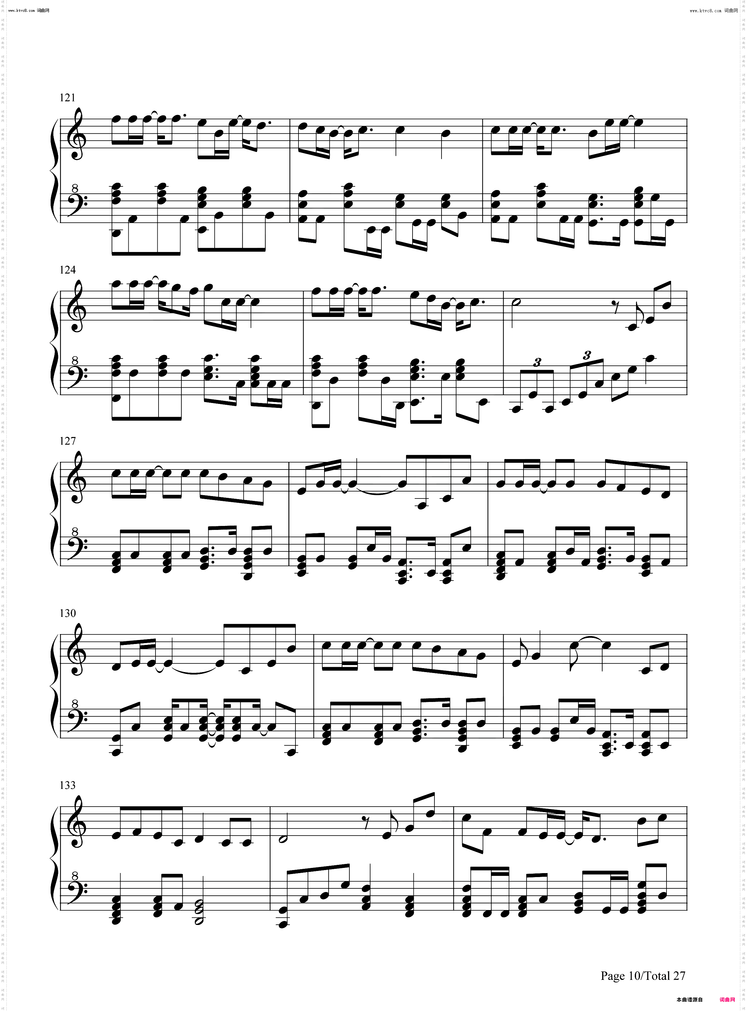 周杰伦歌曲串烧_钢琴五线谱及简谱