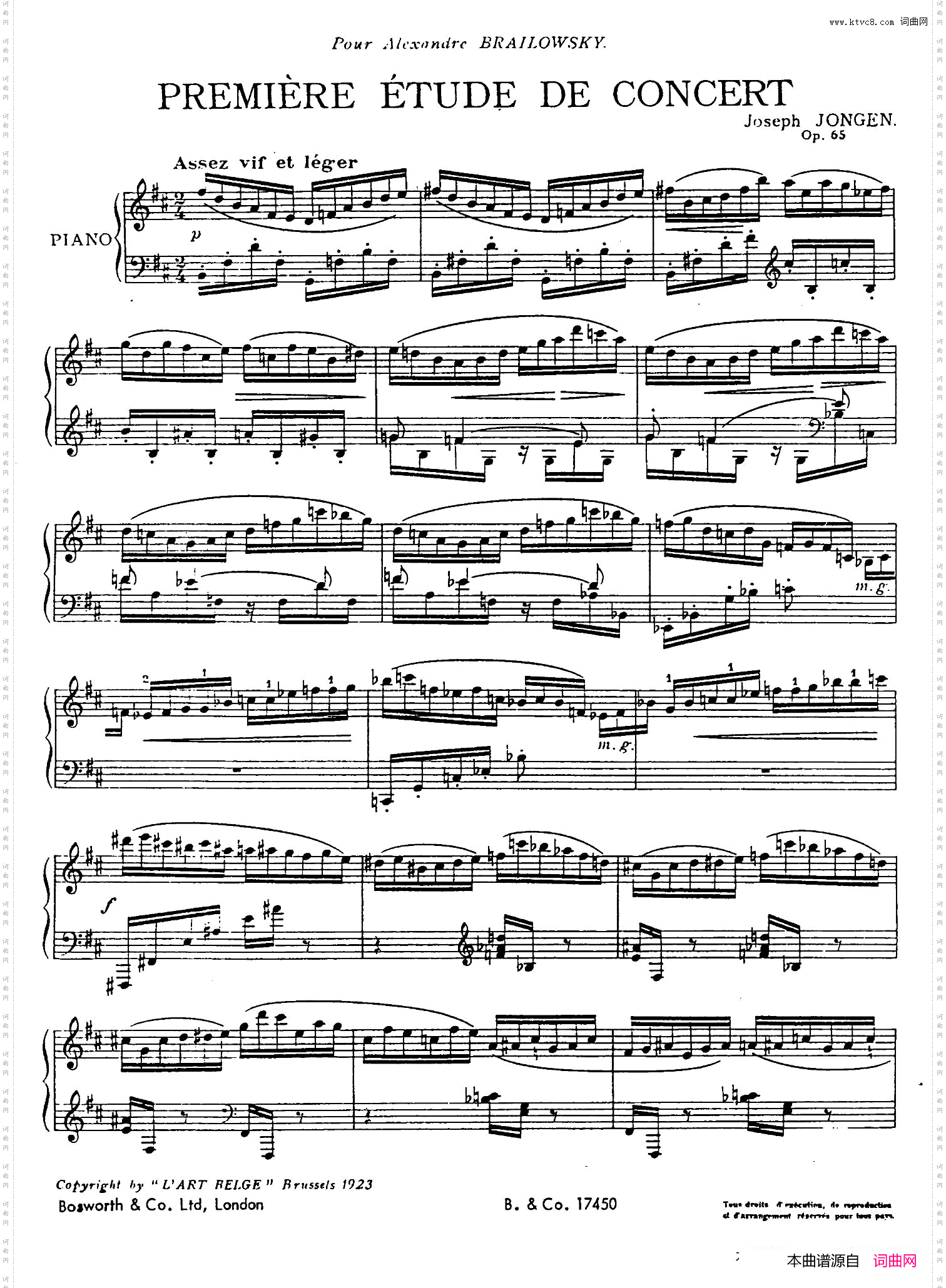 Premiere Etude de Concert Op·65第一号音乐会练习曲