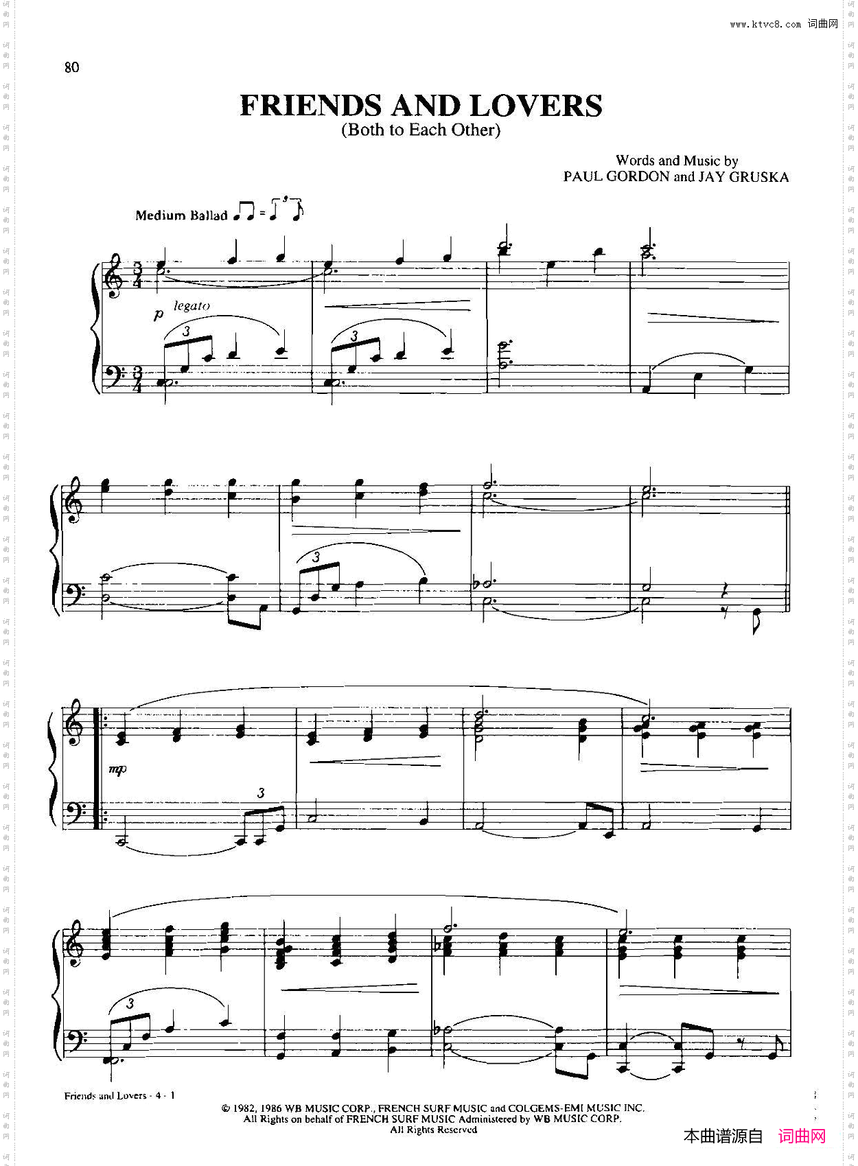 friendsa-ndlovers_Dan Coates 流行情调钢琴谱集