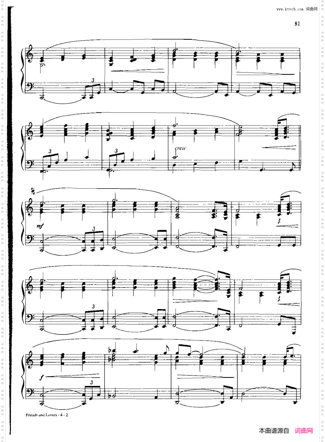 friendsa-ndlovers_Dan Coates 流行情调钢琴谱集