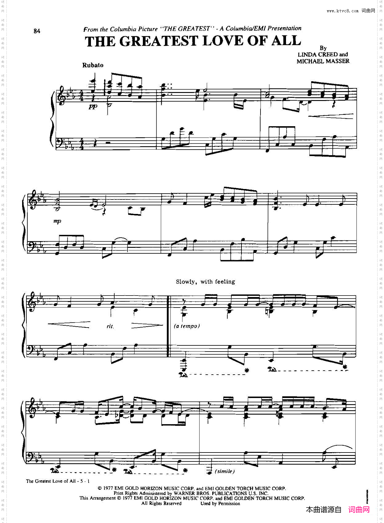 thegreatestloveofall_Dan Coates 流行情调钢琴谱集