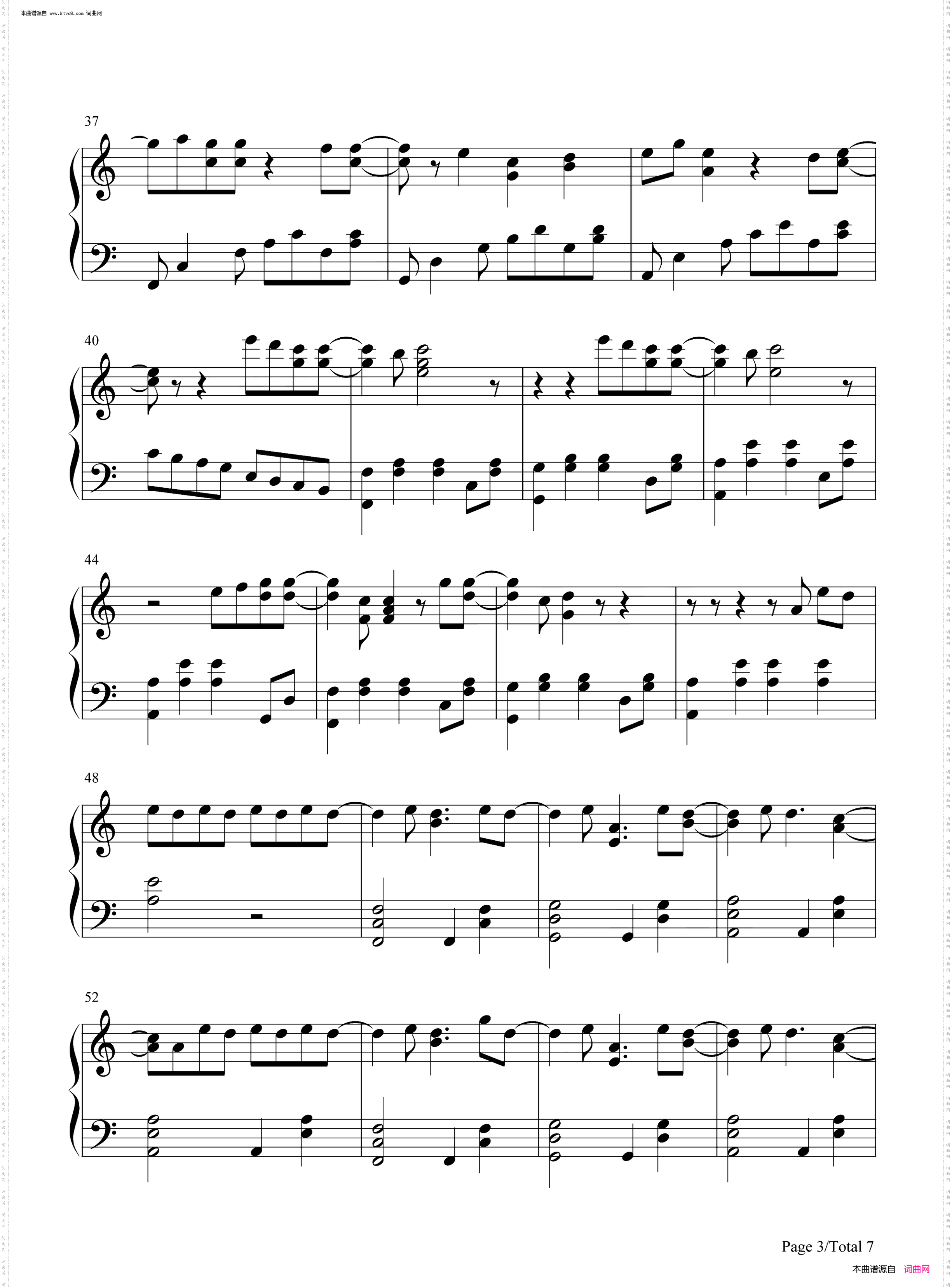 Fallin Flower_舞い落ちる花びら五线谱