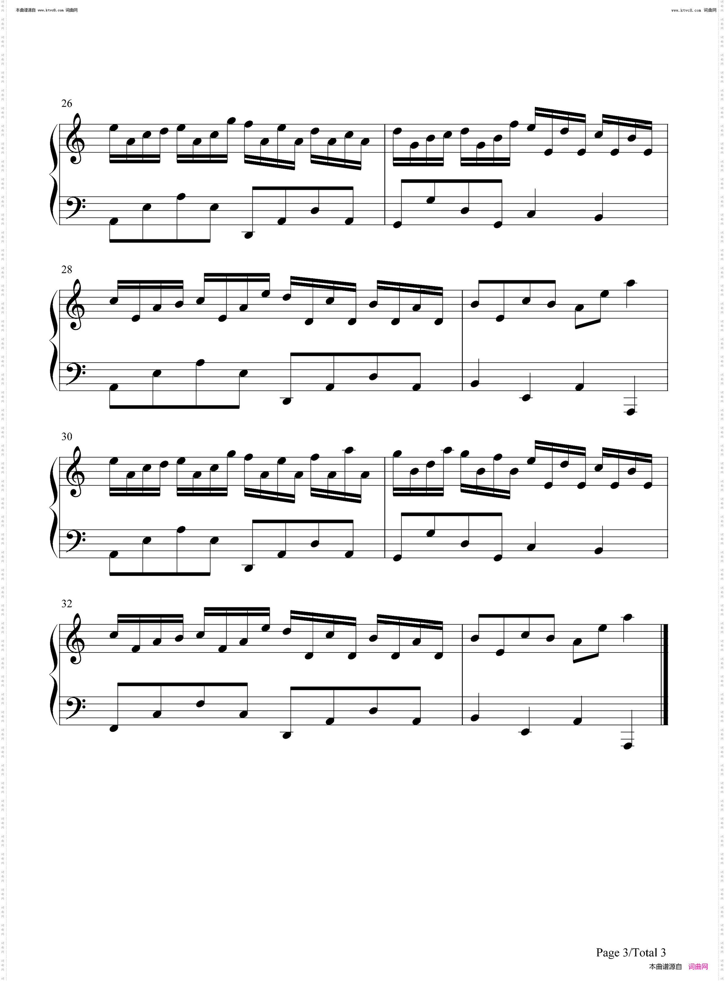 克罗地亚狂想曲_C调简化版