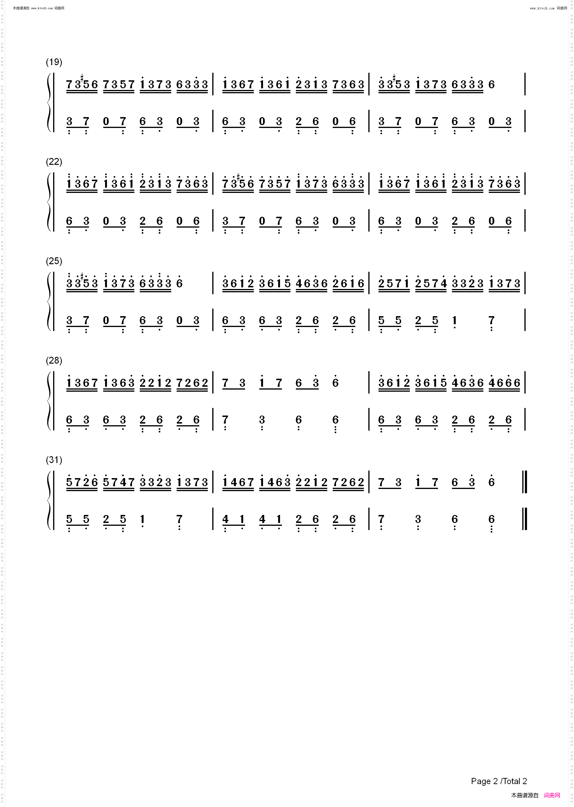 克罗地亚狂想曲_C调简化版