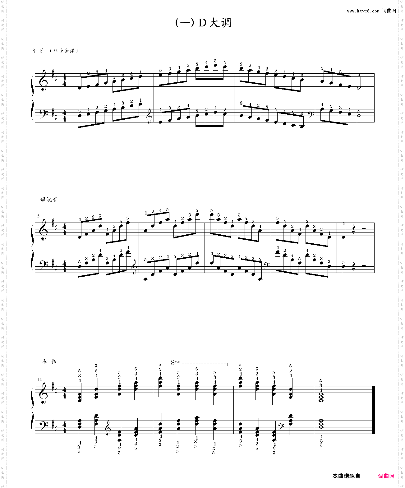 d大调 - 全国钢琴演奏考级作品集新编第一版二级