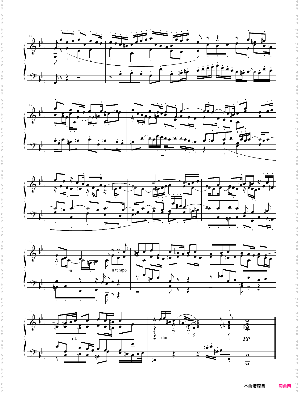 巴赫《十二平均律》下册no·2赋格 bwv871