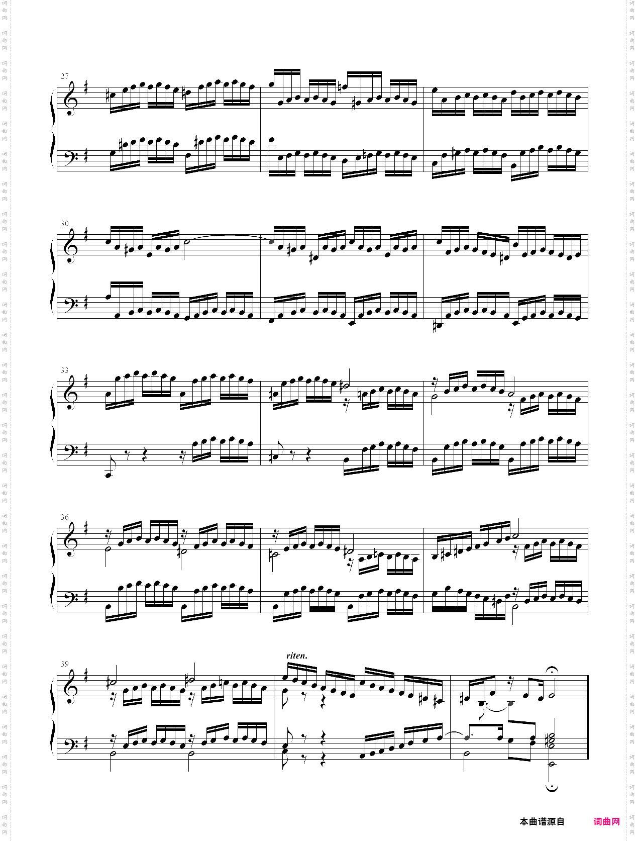 巴赫《十二平均律》上册no·10前奏曲 bwv855