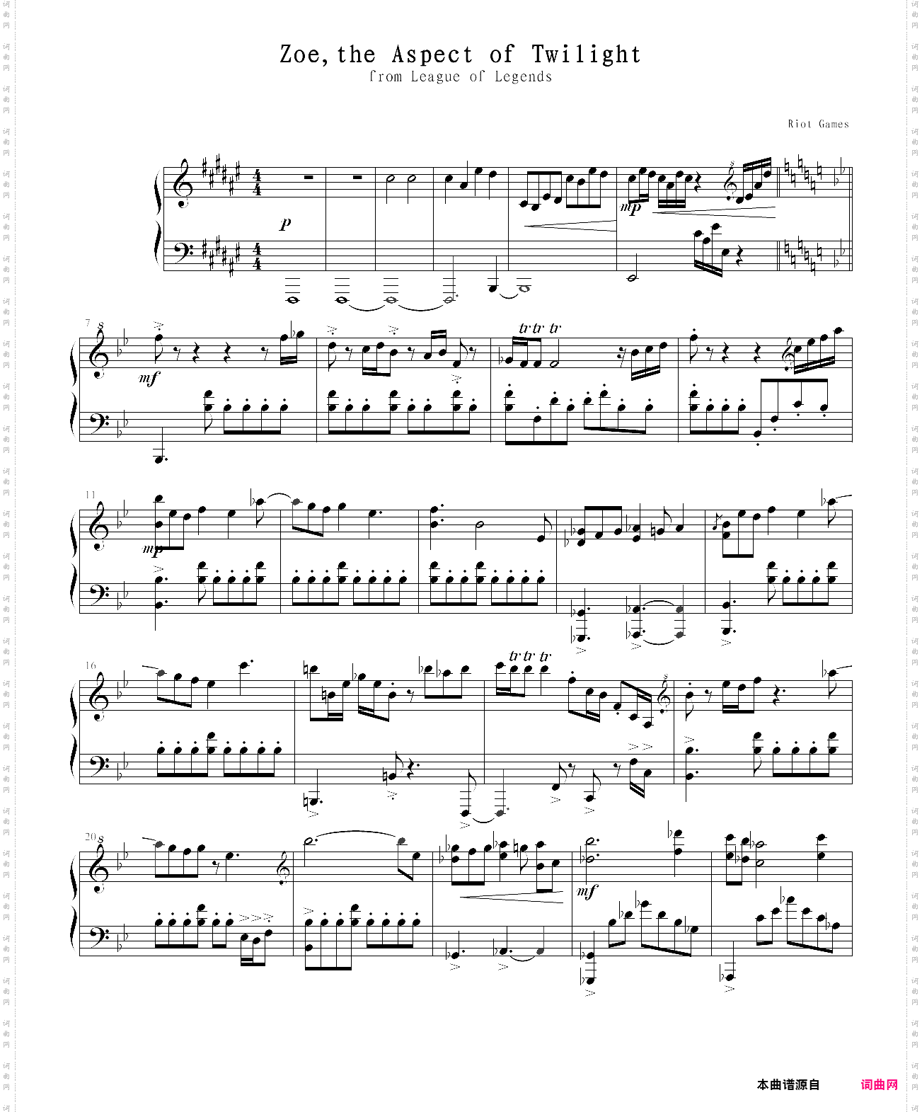 zoe,the aspect of twilight 英雄联盟暮光星灵 佐伊主题曲