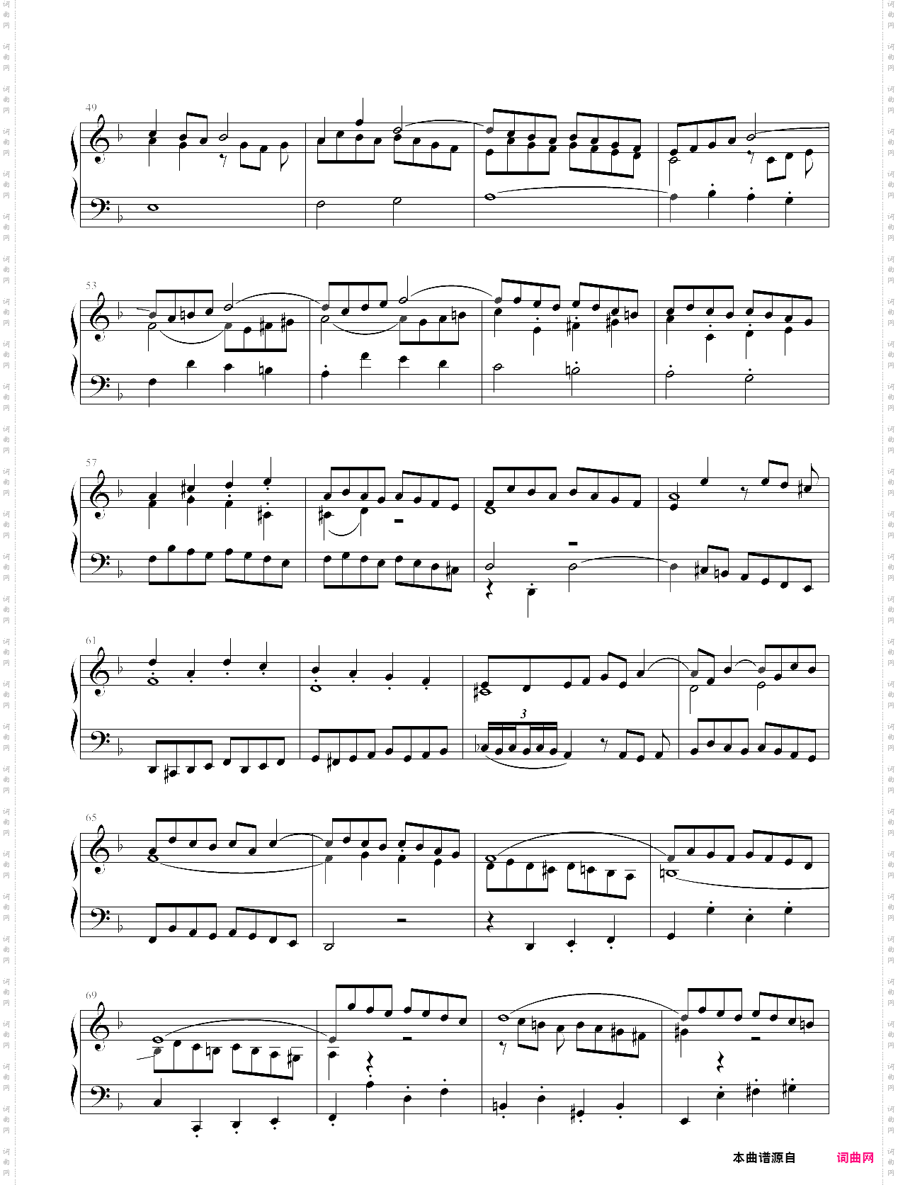 巴赫《赋格的艺术》对位曲9十二度对位bwv1080