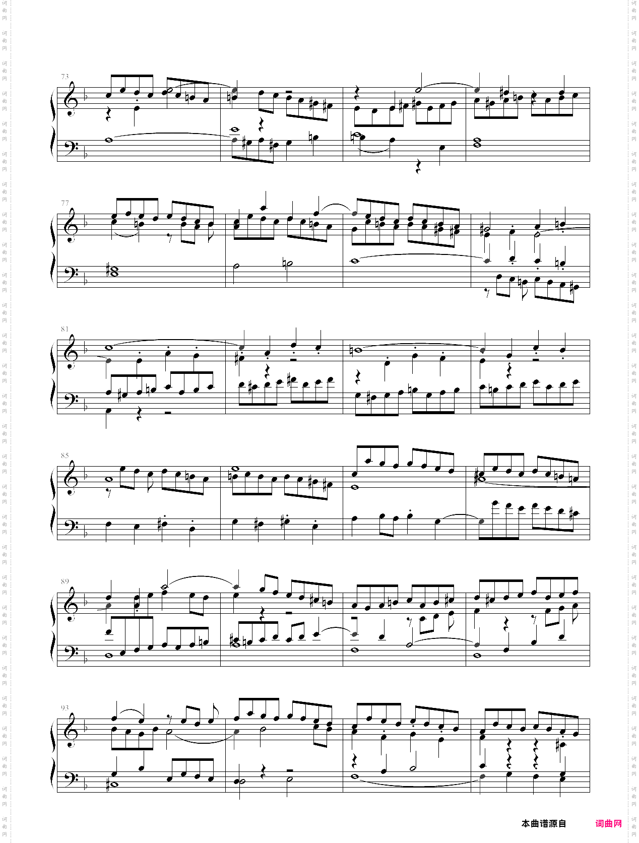 巴赫《赋格的艺术》对位曲9十二度对位bwv1080