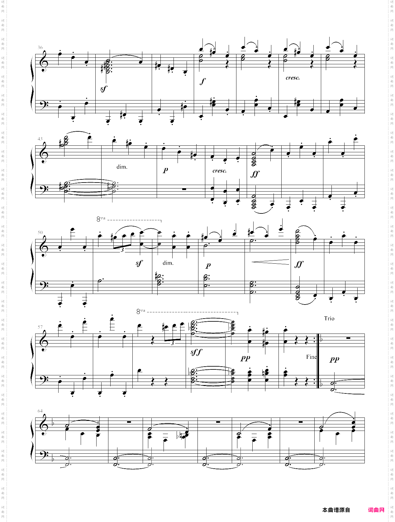 车尔尼a小调第二钢琴奏鸣曲op·13 第三乐章谐谑曲