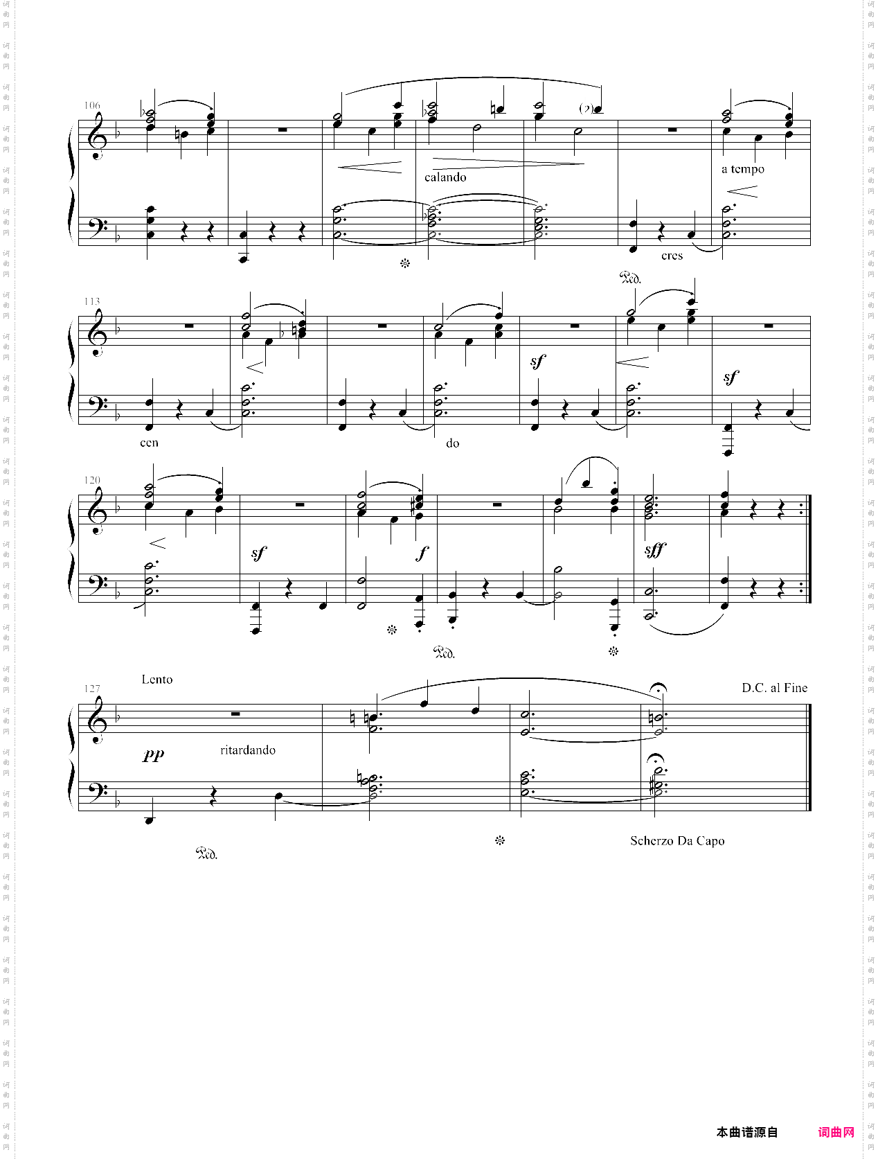 车尔尼a小调第二钢琴奏鸣曲op·13 第三乐章谐谑曲