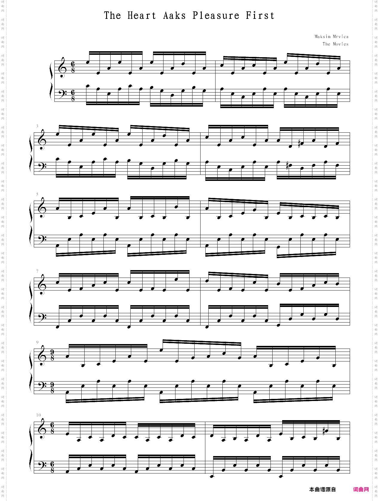 the heart asks pleasure first-渴望快乐钢琴课-马克西姆maksim
