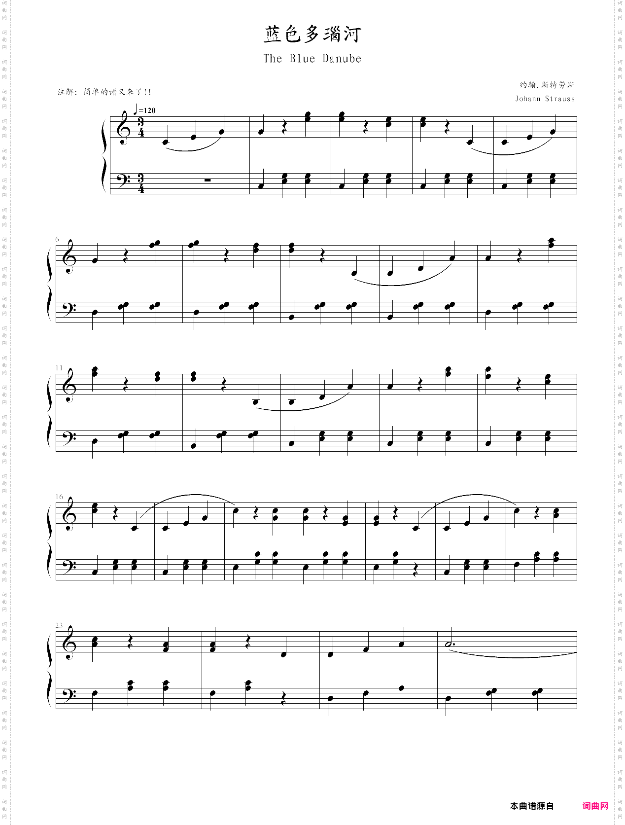 the blue danube-simplified version