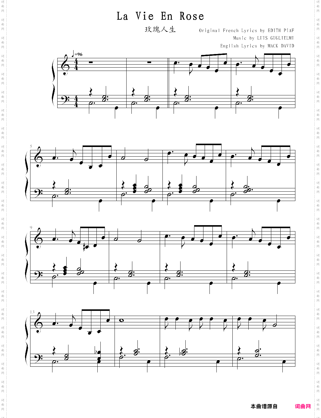 la vie en rose-edith piaf