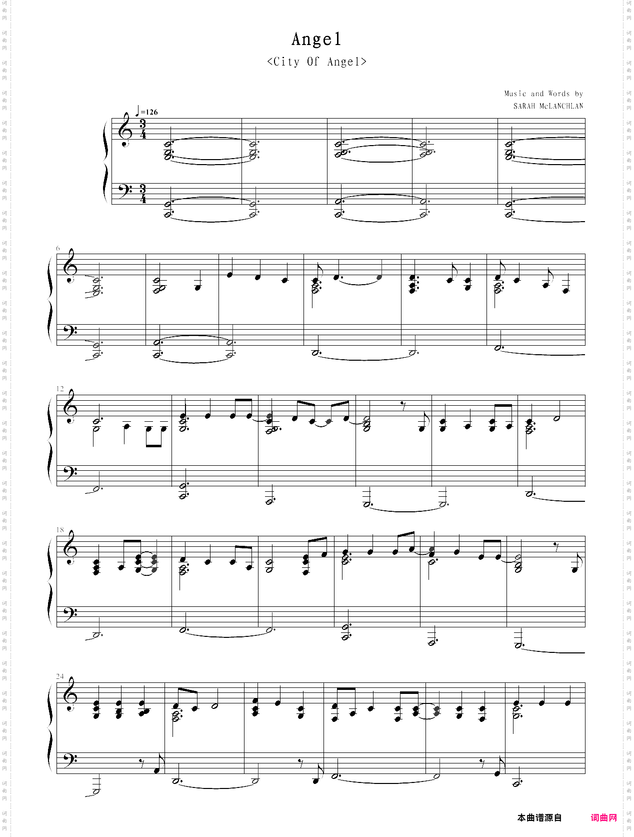 angelcity of angels theme，sarah mclachlan