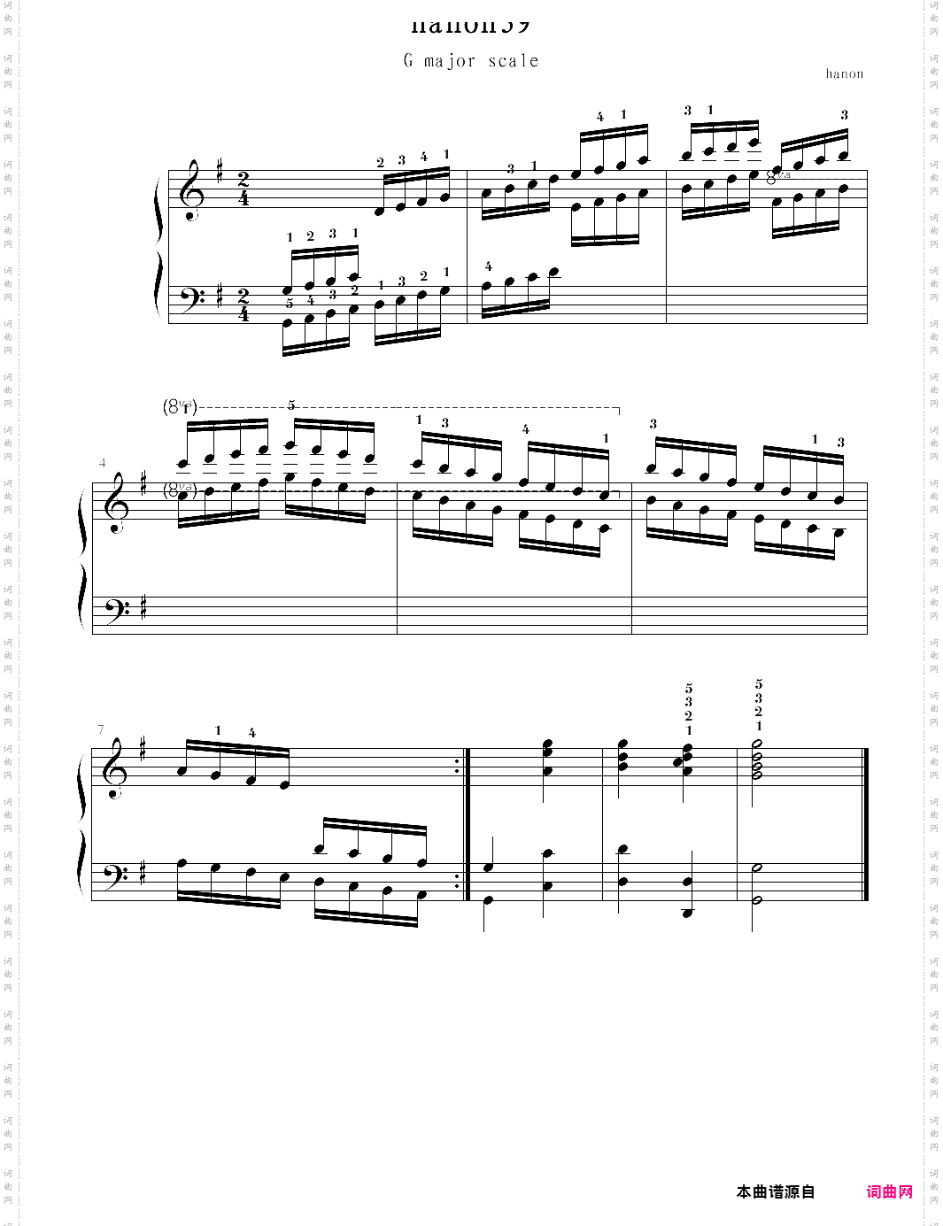 hanon39:g major scale