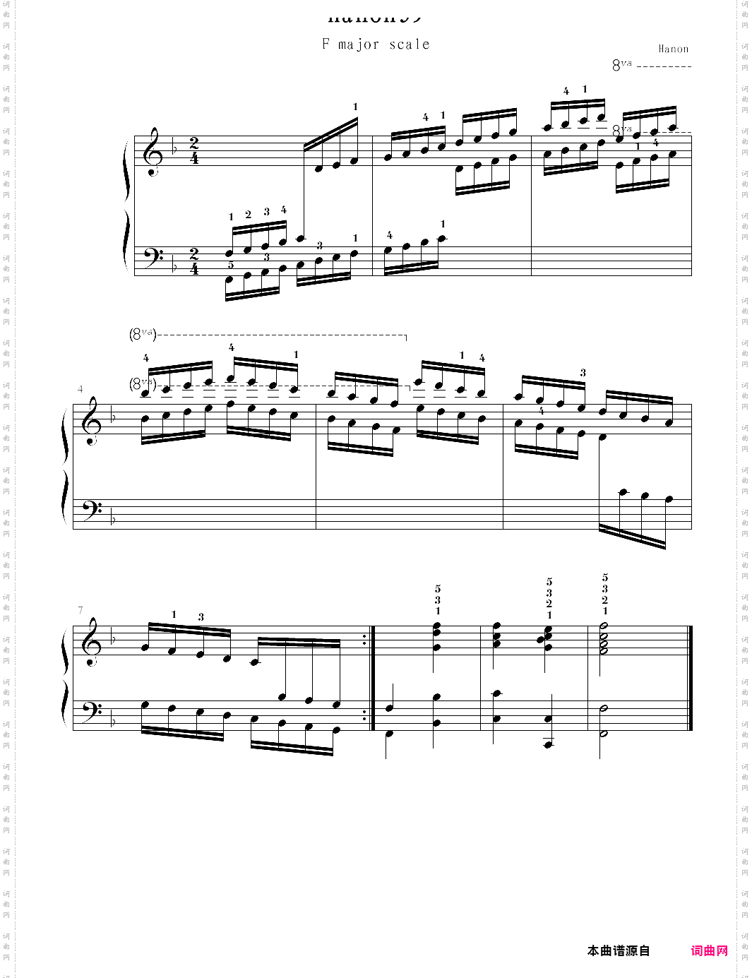 hanon39:f major scale