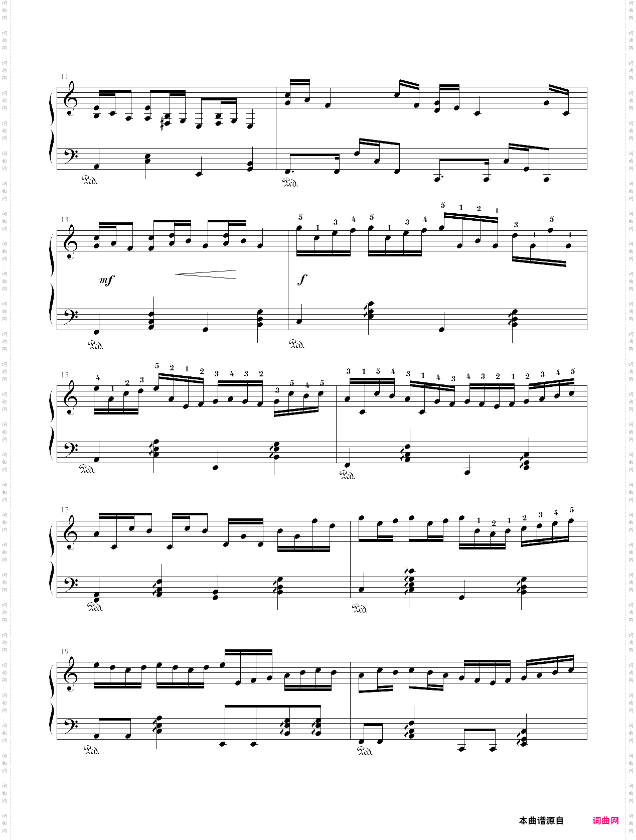 克罗地亚的卡农简单版加踏板