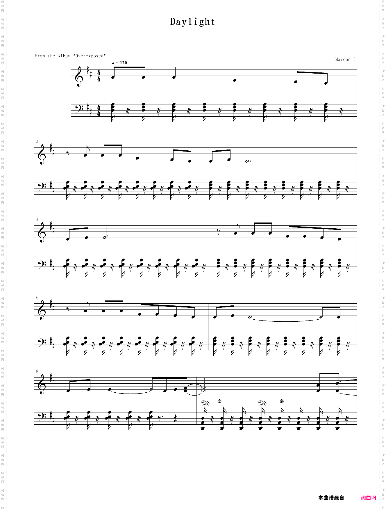 maroon 5 魔力红- daylight