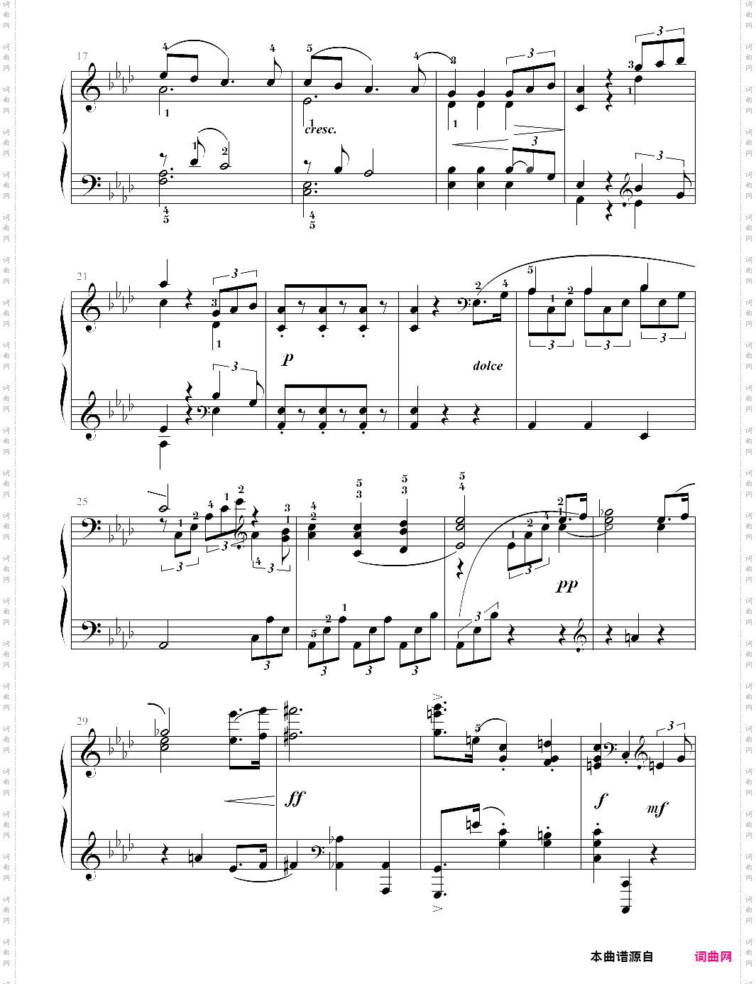 行板_选自《第五交响曲》 约翰·汤普森现代钢琴教程