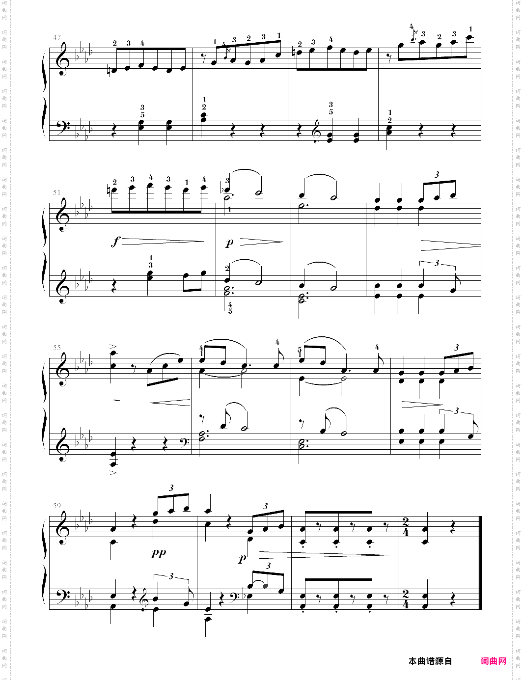 行板_选自《第五交响曲》 约翰·汤普森现代钢琴教程