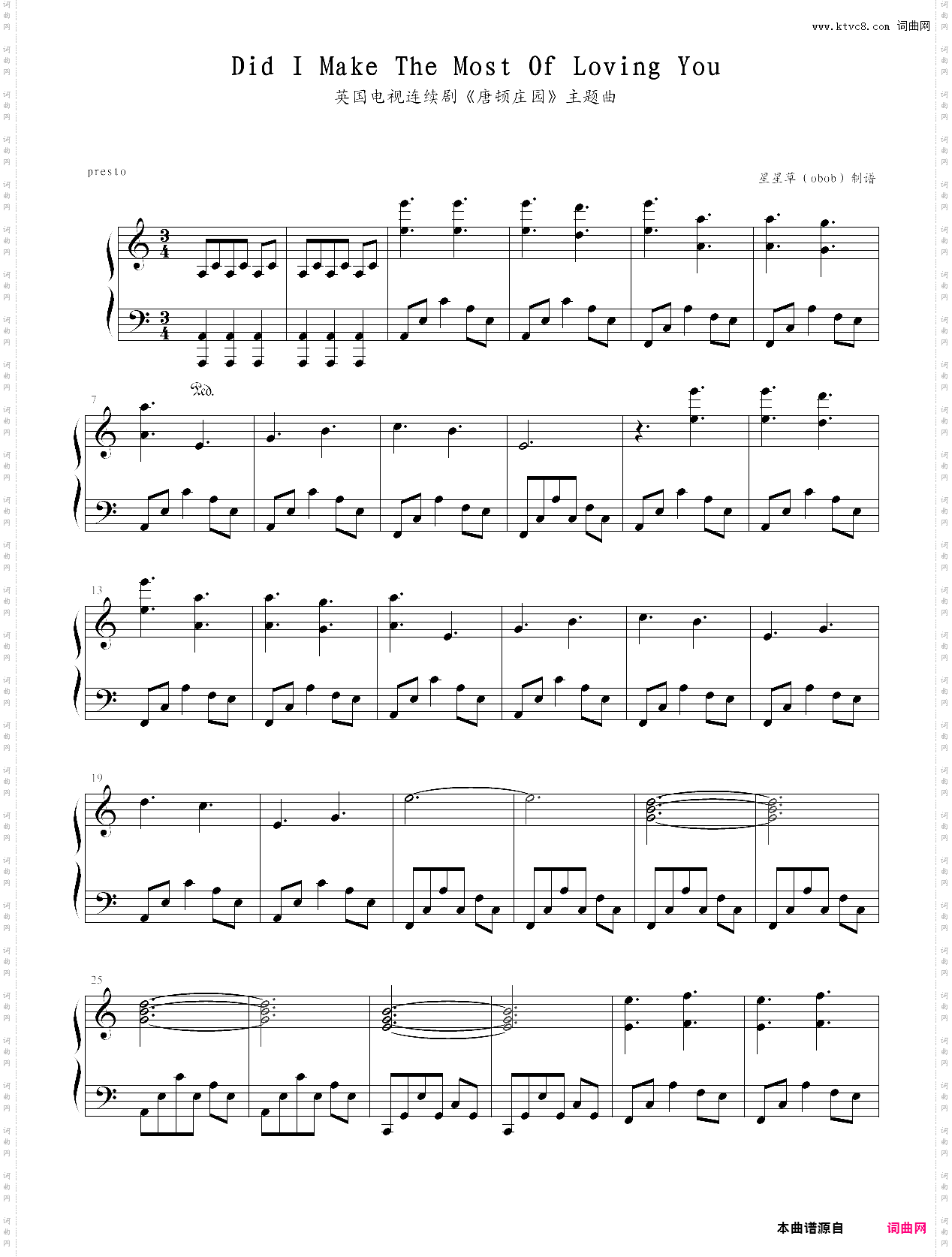 did i make the most of loving you唐顿庄园主题曲