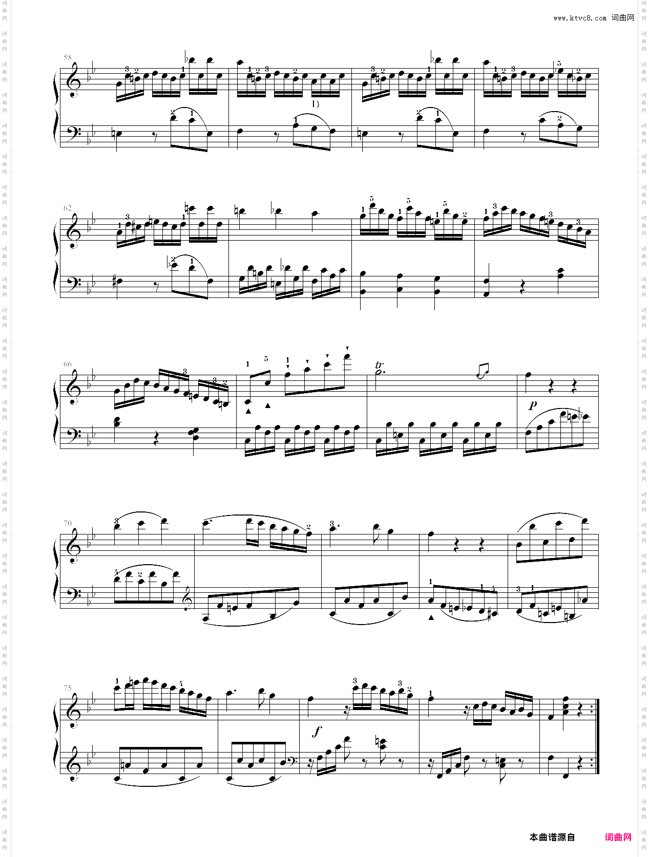 77·第七级大型乐曲bb大调奏鸣曲《第一乐章》k·570-中央音乐学院业余考级教程